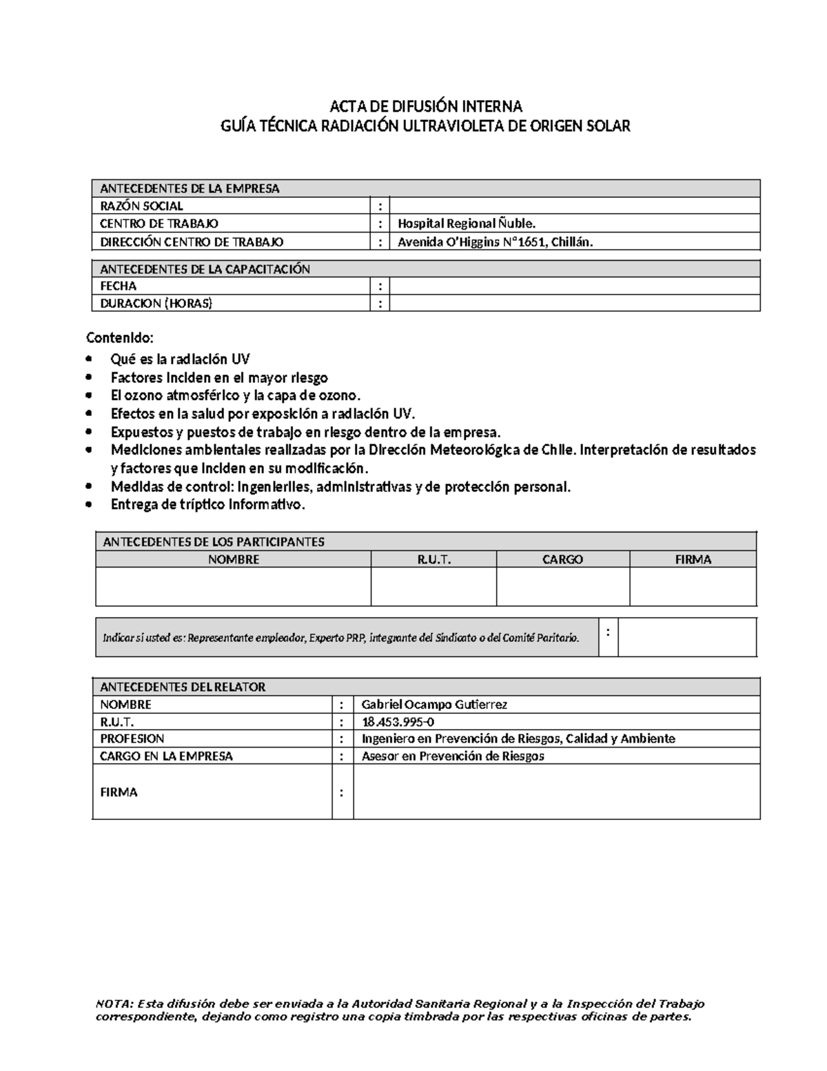 Guía Técnica sobre Radiación UV Solar - Registro Difusión RUV - Studocu