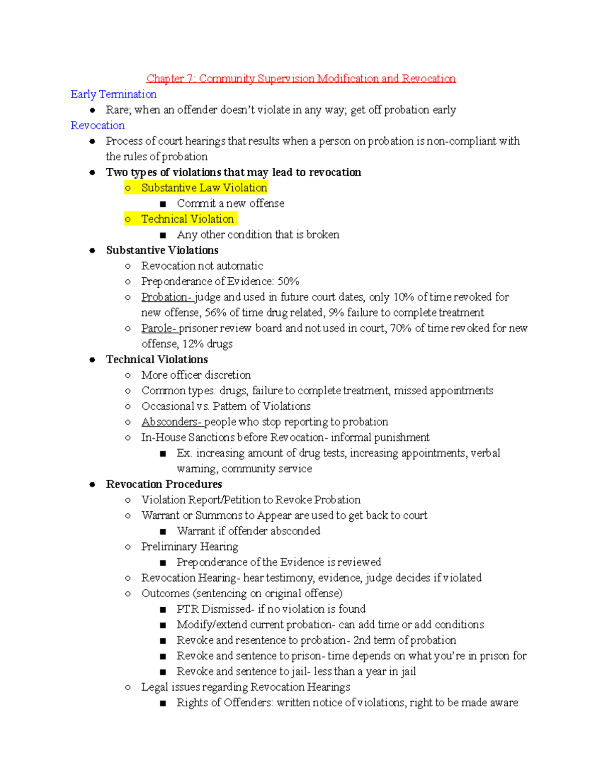 Chapter 7 Community Supervision Modification and Revocation - Pattern ...