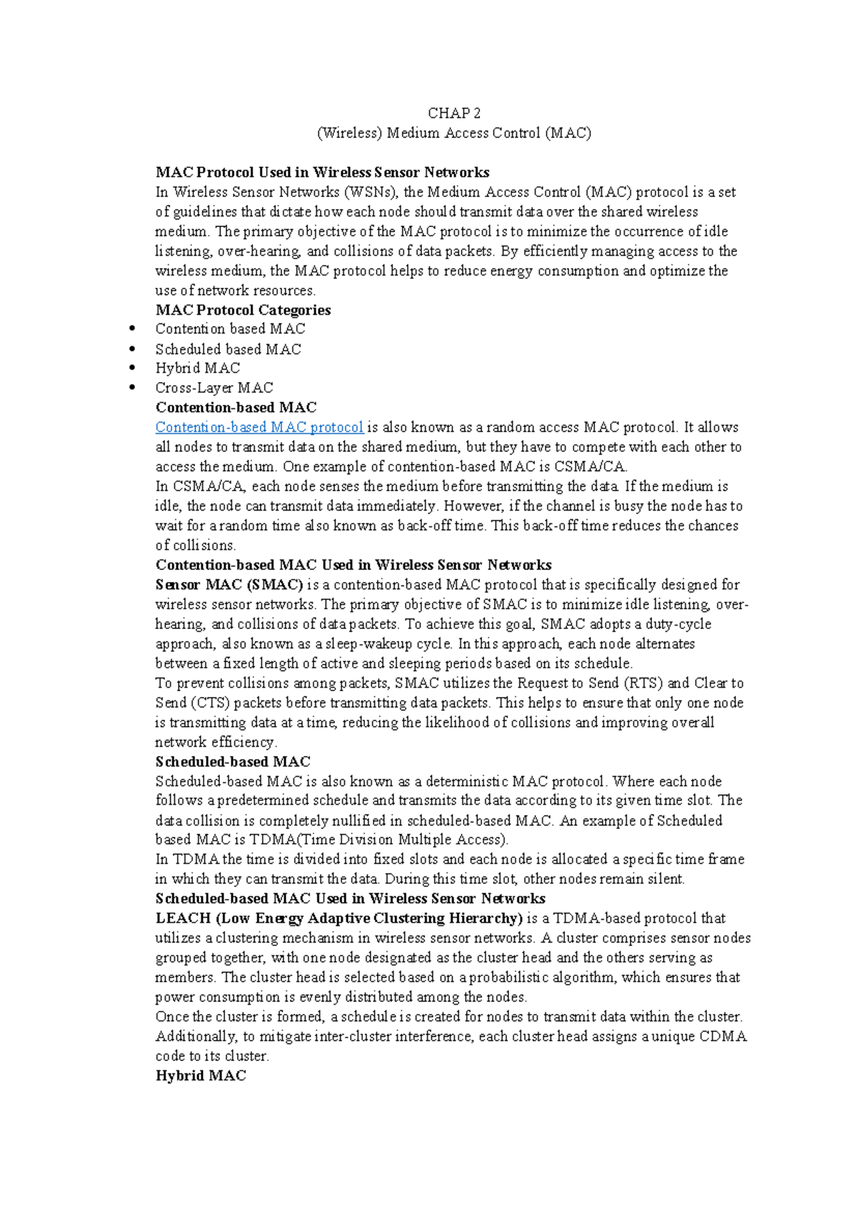 CHAP 2 Mobile Computing - CHAP 2 (Wireless) Medium Access Control (MAC ...