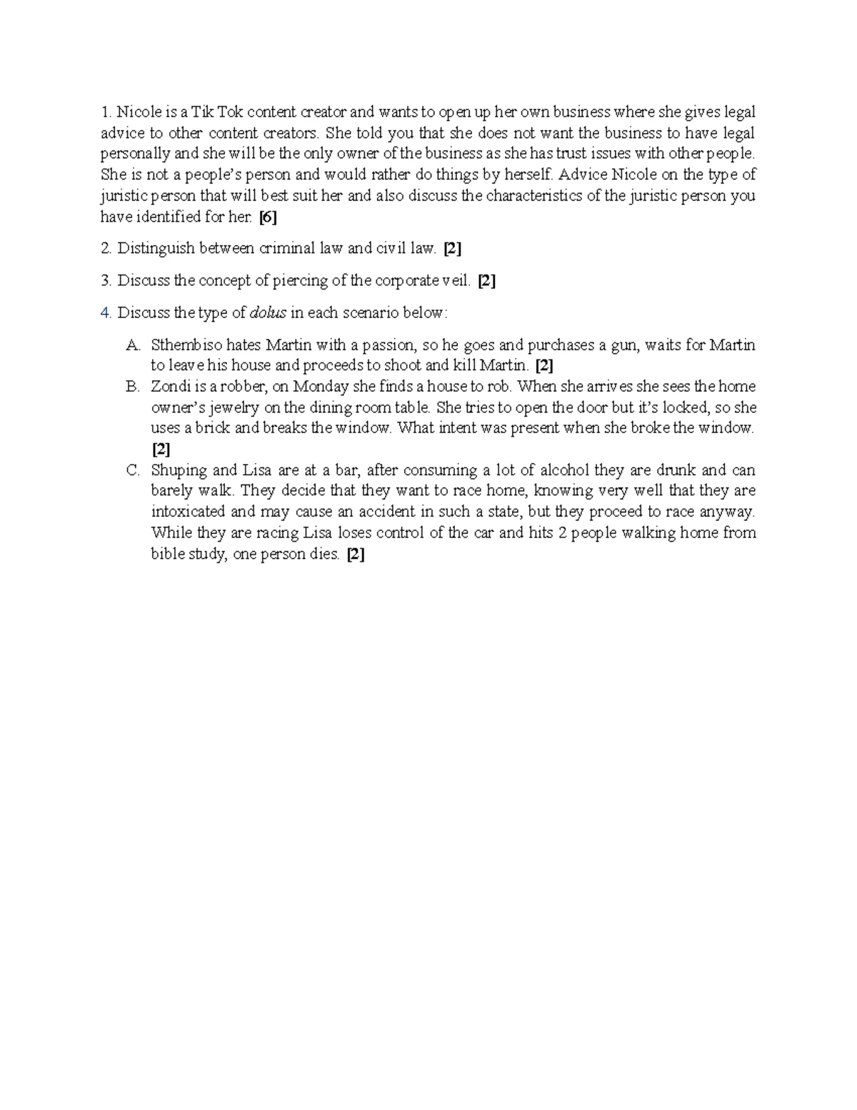 Criminal cases analysis (CRIM 101): Key facts and legal questions - Studocu