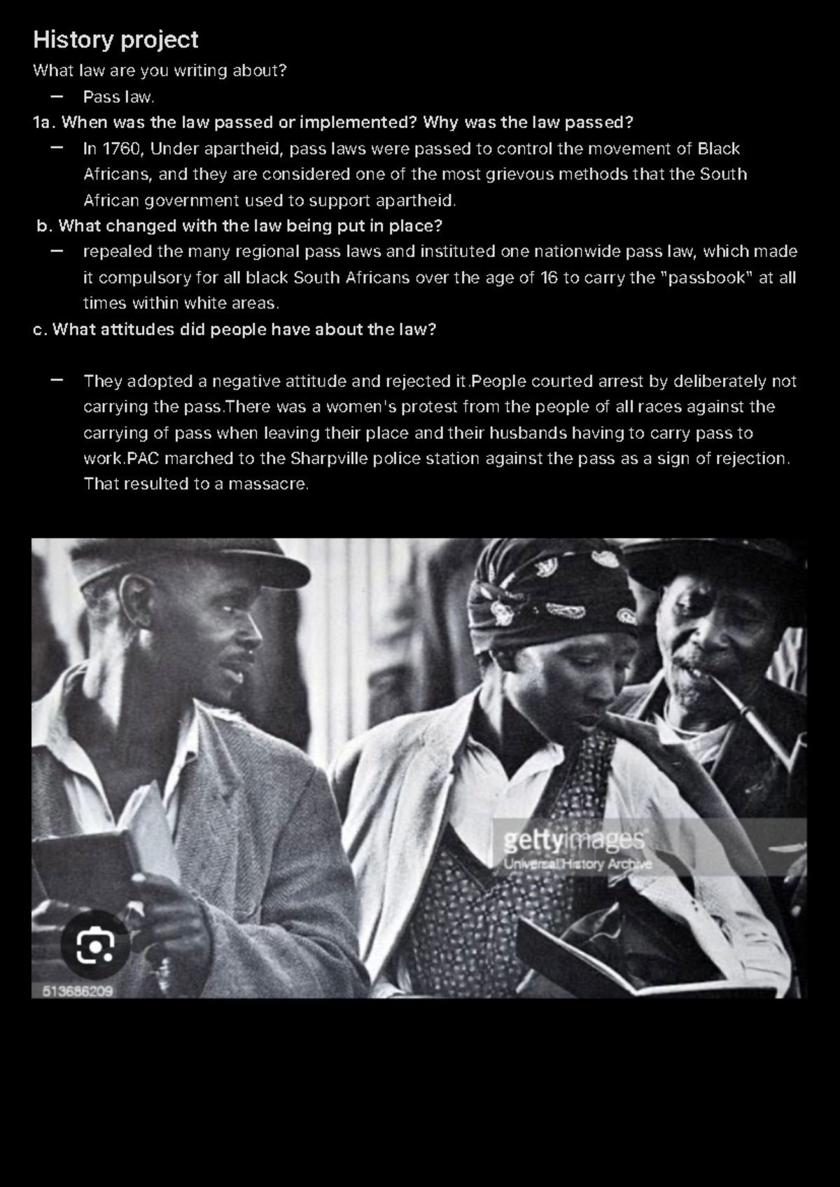 HIS 101: Essay on the Impact of Pass Laws in South Africa - Studocu