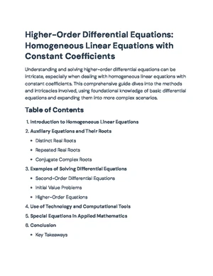 Differential Equations - Study Notes & Assignments - Studocu