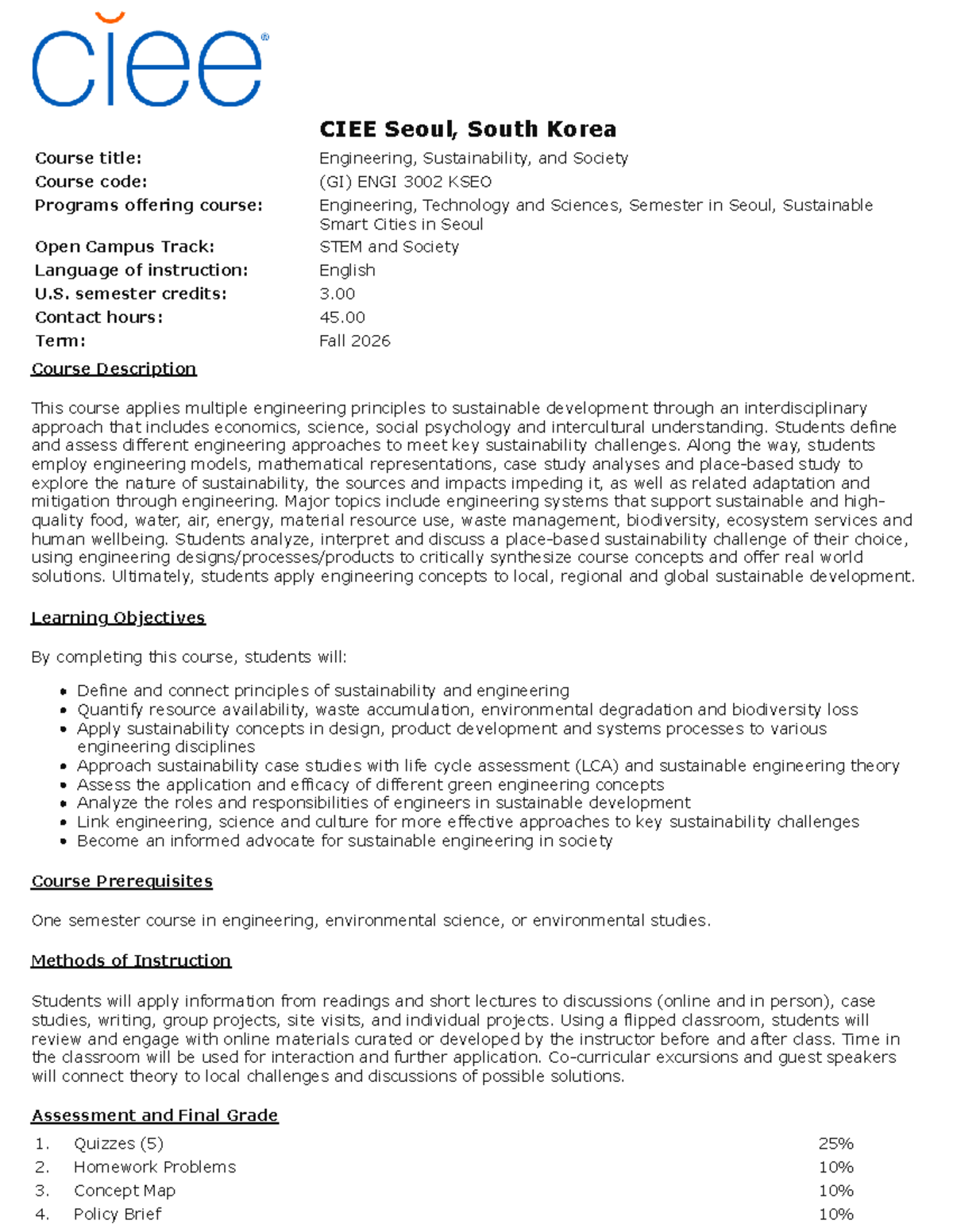 (GI) ENGI 3002 KSEO - Engineering for Sustainable Development in Seoul ...