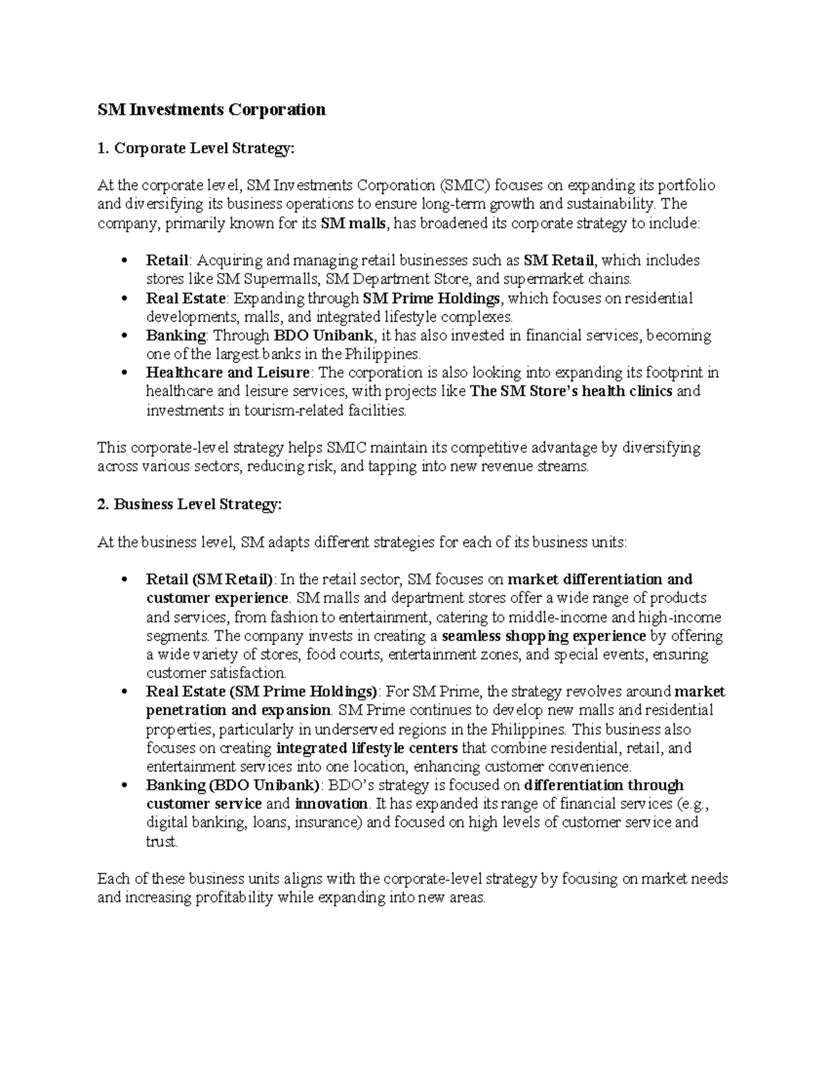 Corporate & Business Strategies of SM Investments Corp: An Overview ...
