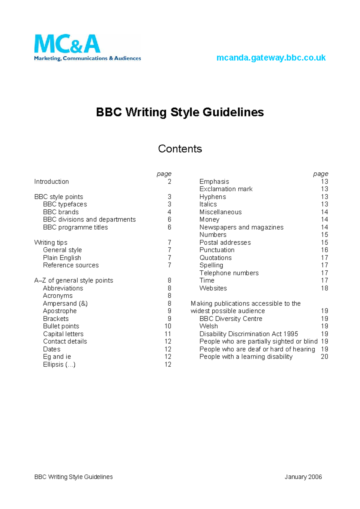 BBC Writing Style Guidelines - January 2006 - Studocu