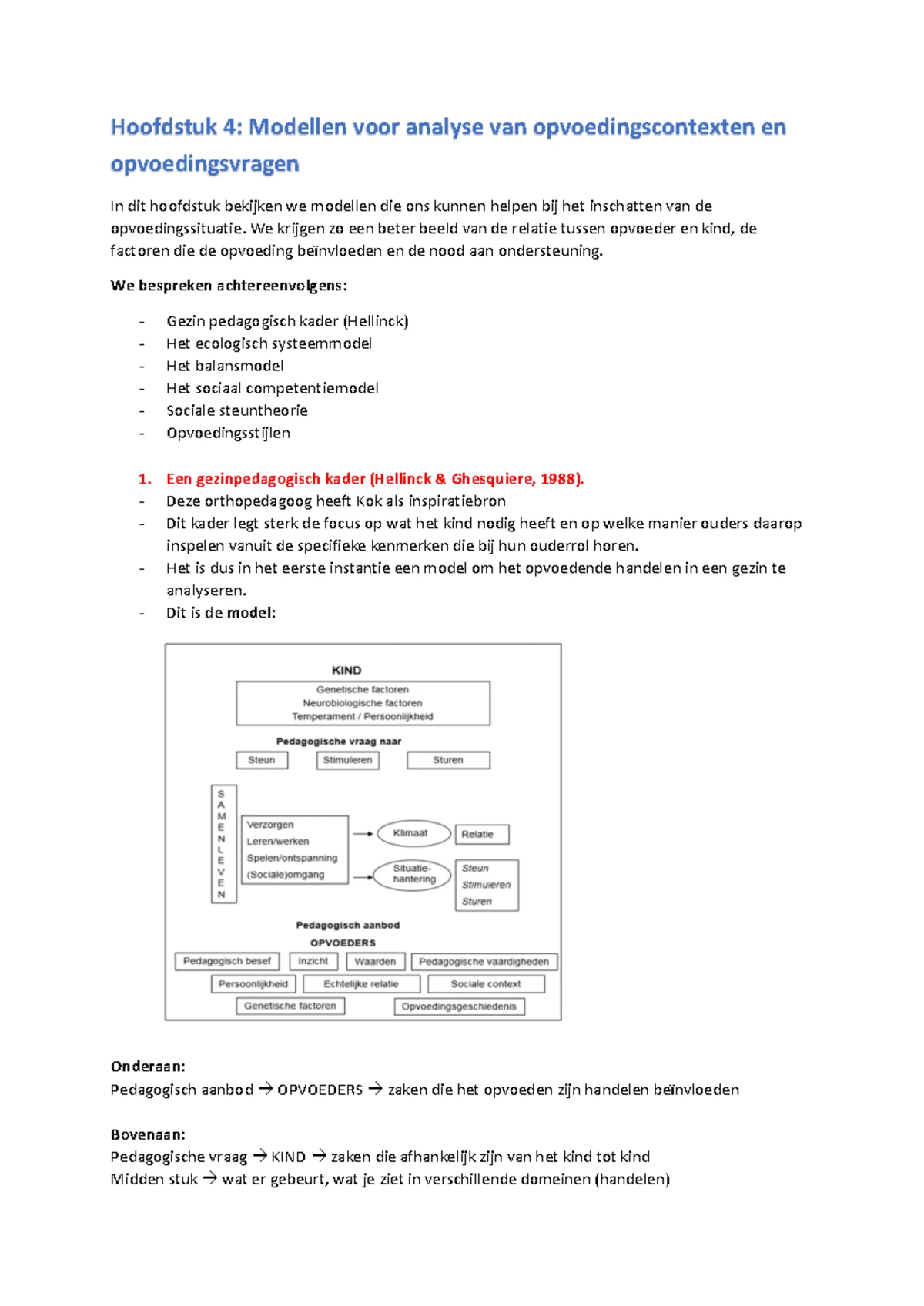 Hoofdstuk 4 Modellen voor alayse opvoedingscontexten en ...