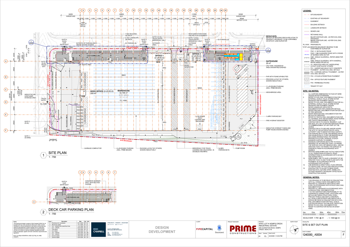 Site & Set Out Plan for 2FA0030 and 5FA0160 at Kemps Creek - Studocu