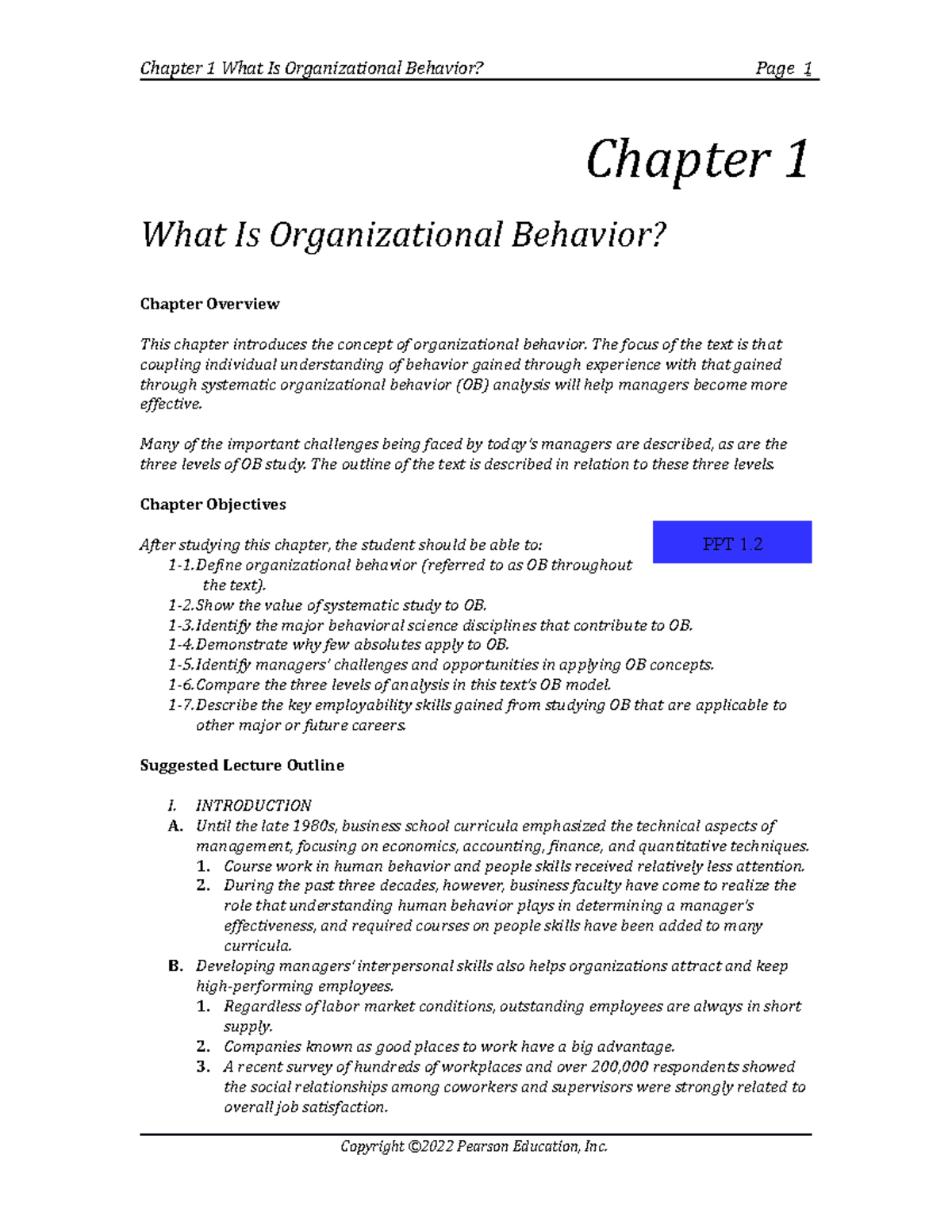 Robbins EOB 15 - Chapter 1: Introduction to Organizational Behavior ...