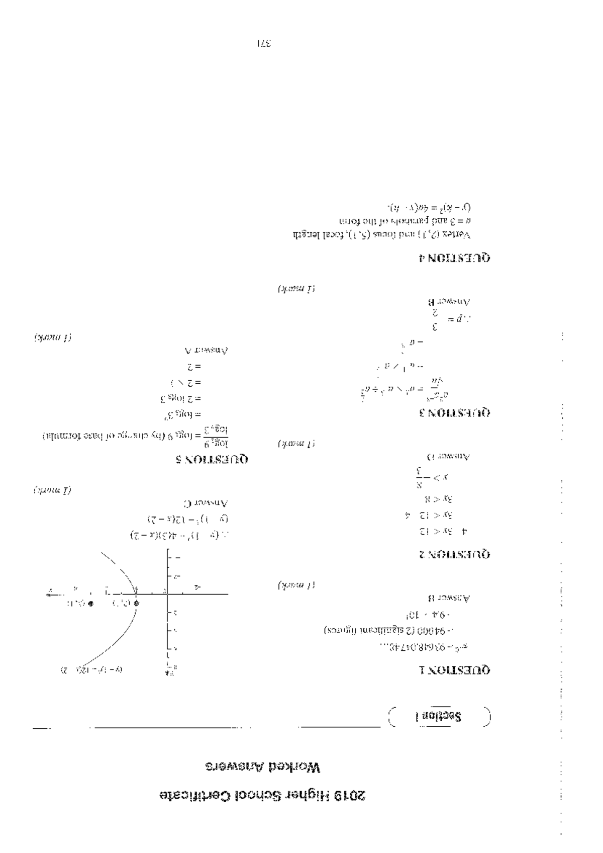2019 HSC Worked Answers - Mathematics Advanced & Extension 1 - Studocu