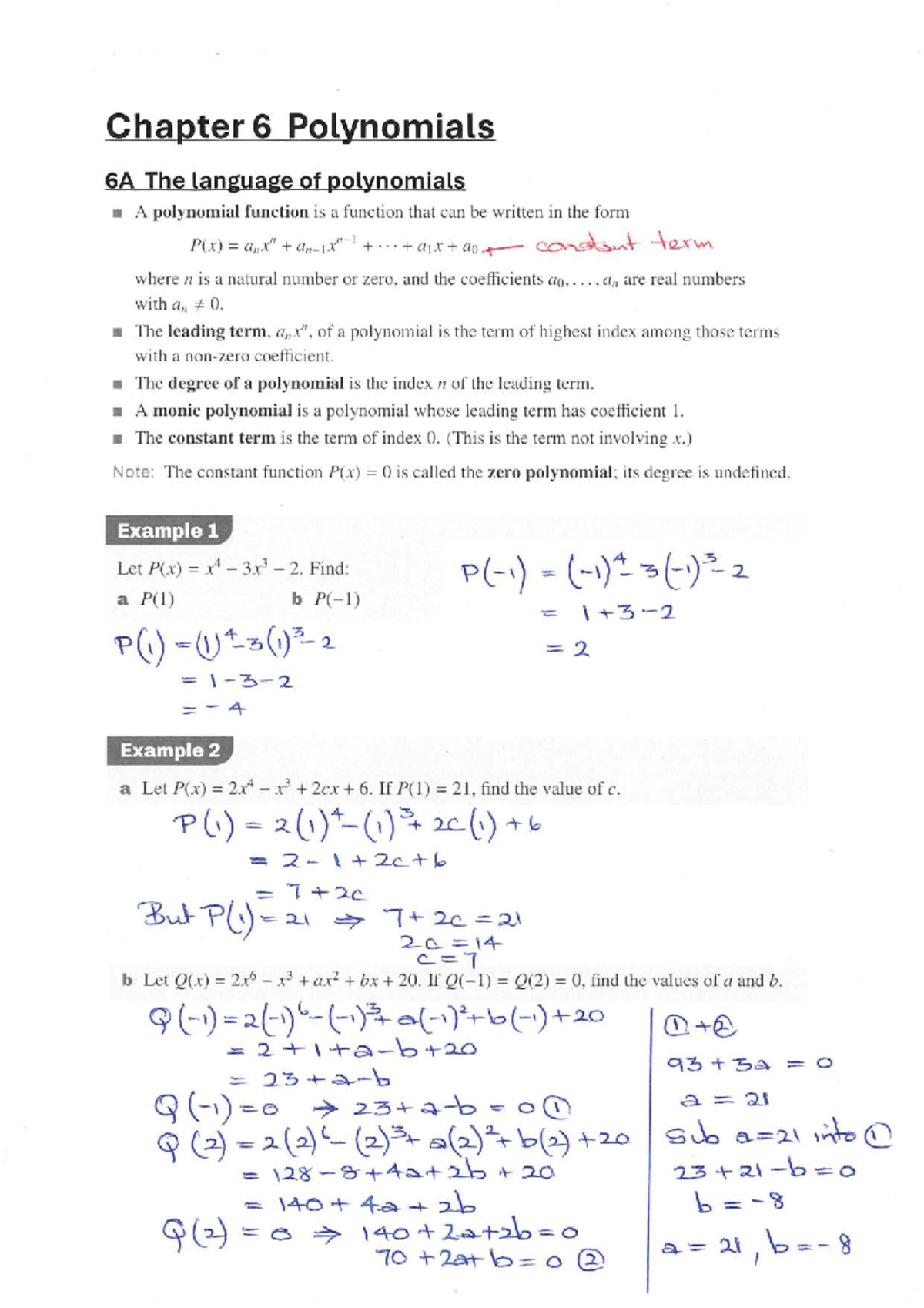 Chapter 6 Polynomials: Understanding Functions and Graphs - Studocu