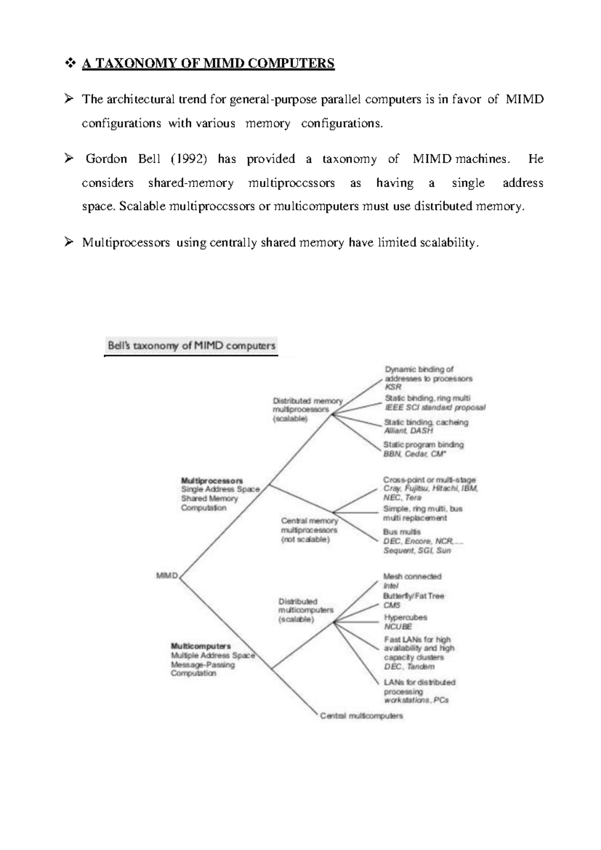 MIMD & SIMD Computers: A Comprehensive Taxonomy Overview - Studocu