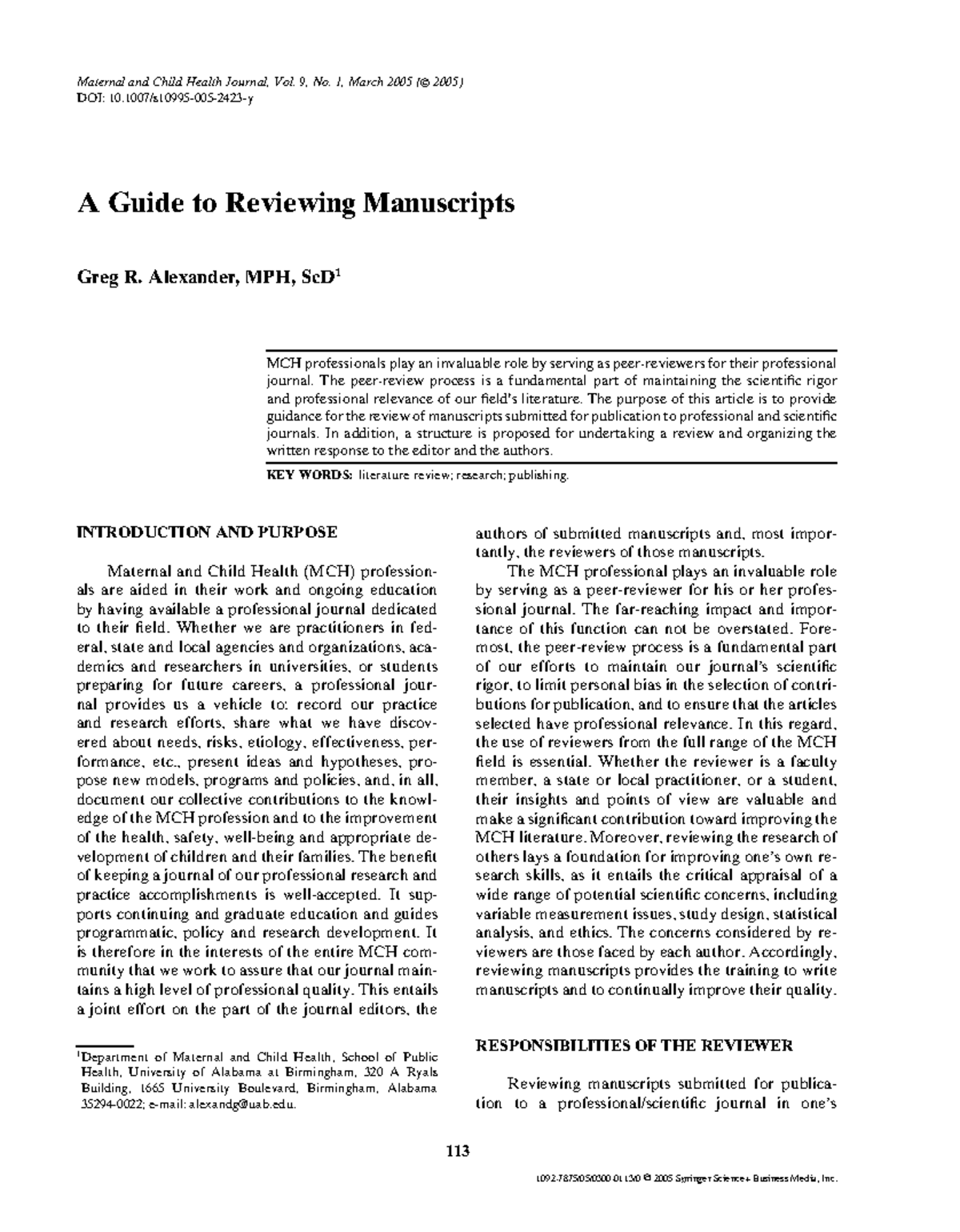 Critical Review of Manuscript Submission Process in MCH (DOC 5) - Studocu