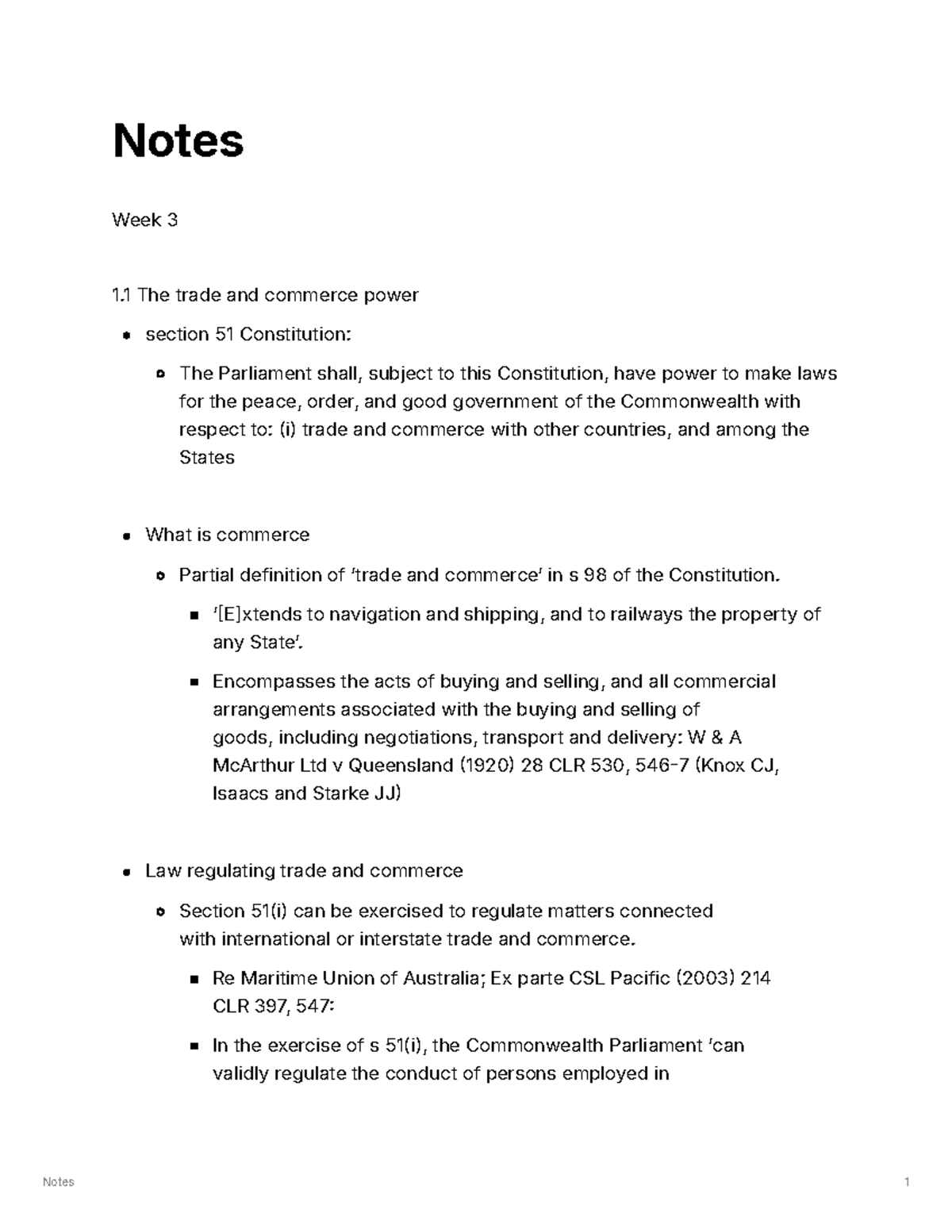 LLB203 Week 3 Trade and Commerce Notes and Key Concepts - Studocu