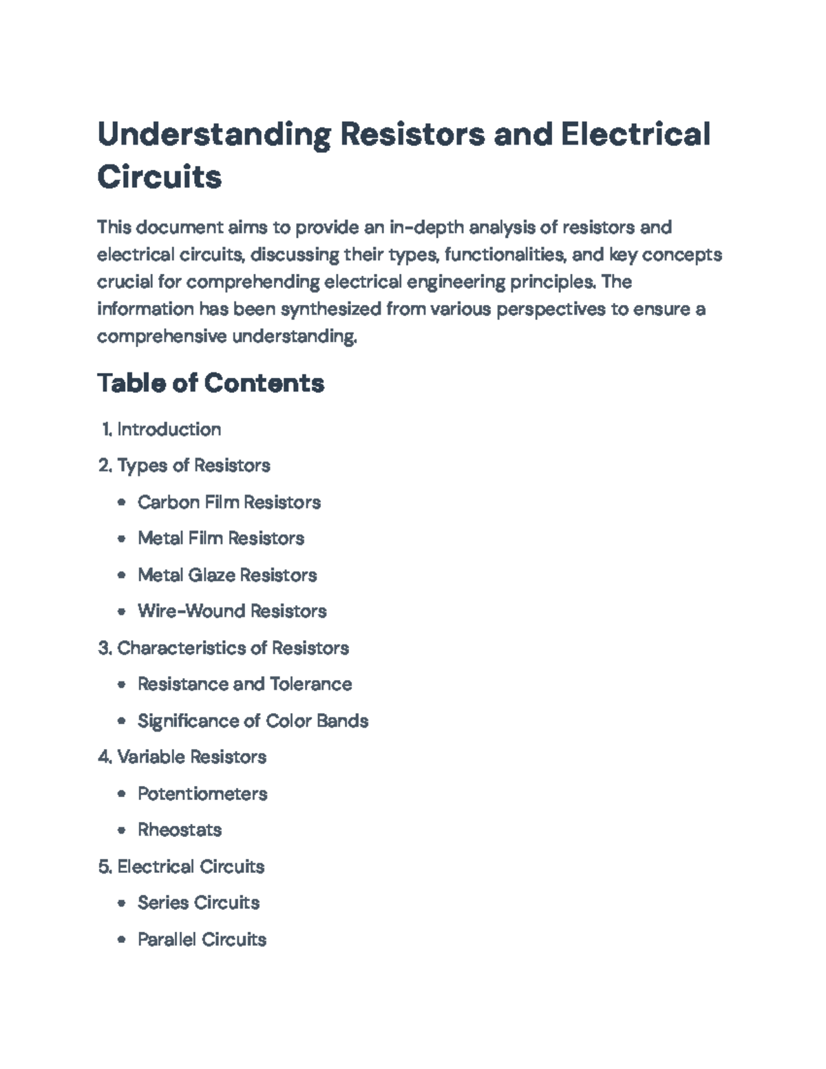 Understanding Resistors and Electrical Circuits: A Comprehensive Guide ...
