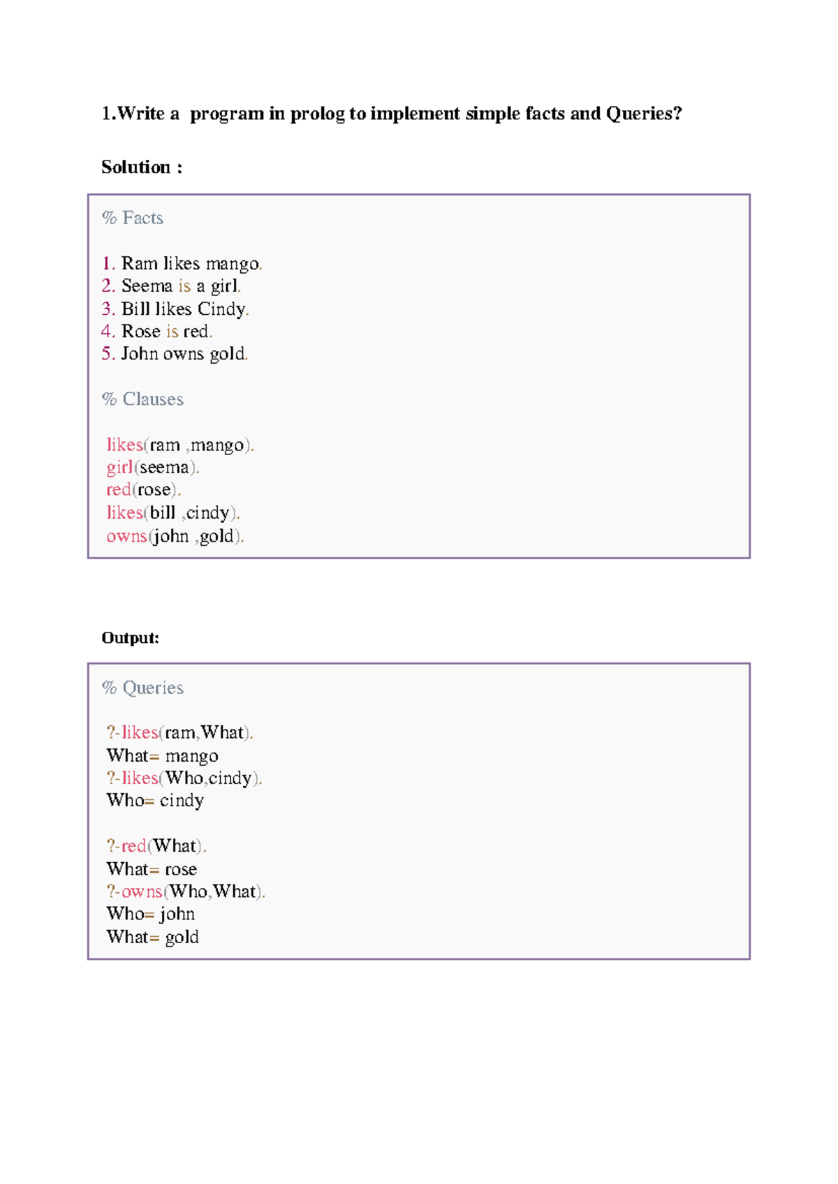 AI & NLP LAB Manual - Prolog Program Solutions - Studocu