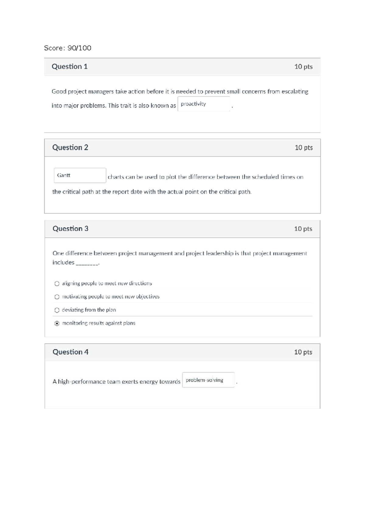 SST101 Project Management Quiz 03: Key Concepts & Techniques - Studocu