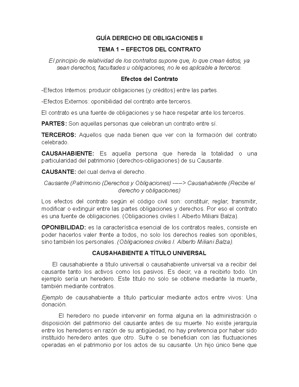 Derecho DE Obligaciones Temas 1 2 Y 3 - GUÍA DERECHO DE OBLIGACIONES II ...