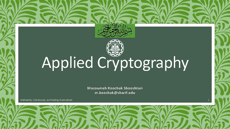 11 CCA-Security & Padding Oracle Attack Overview - Studocu