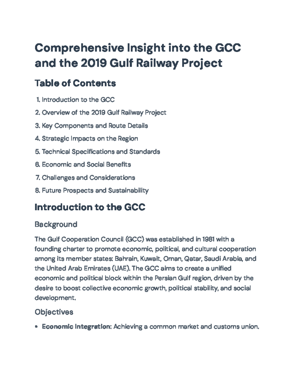 GCC Infrastructure Development: Insights on the 2019 Gulf Railway ...