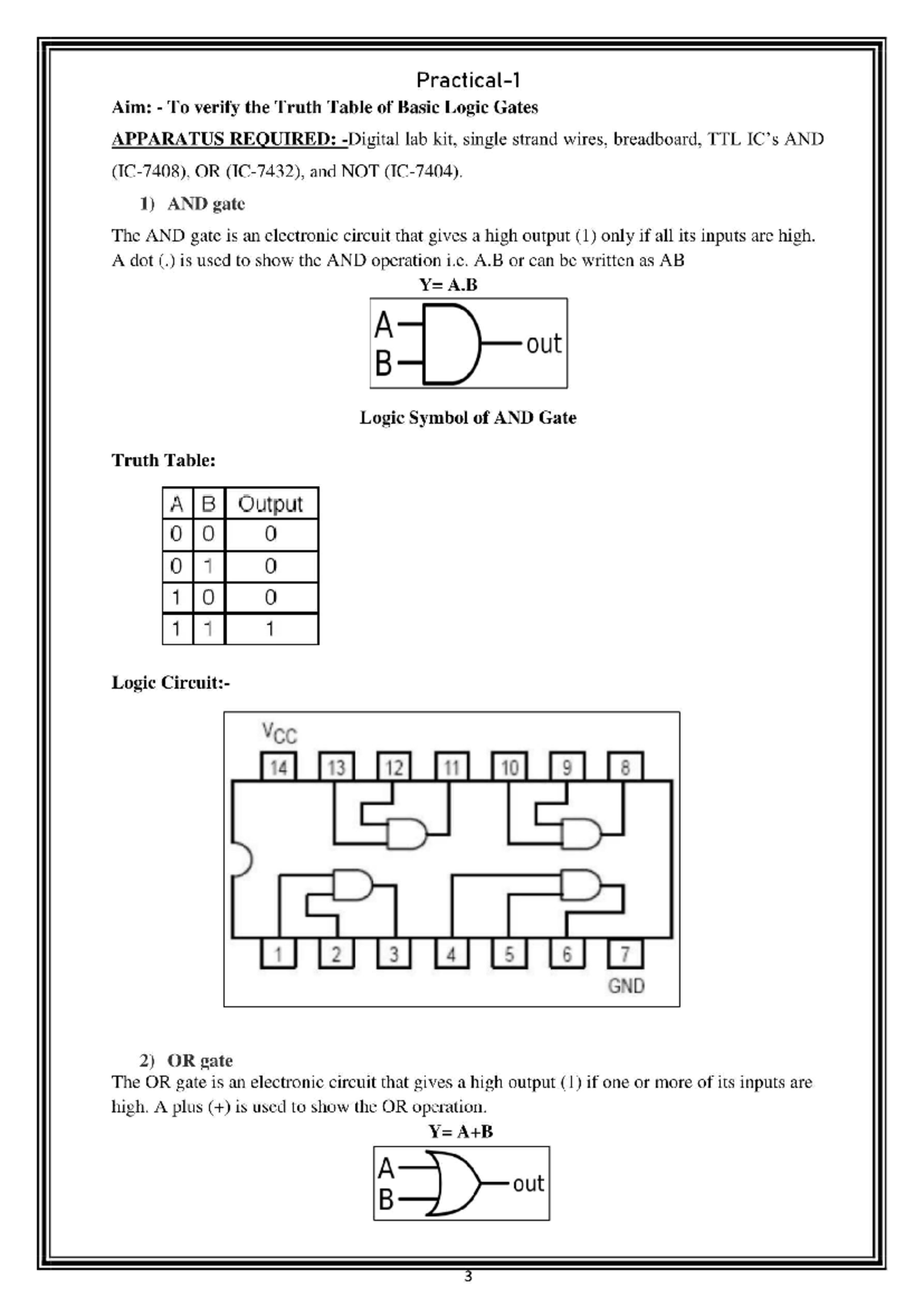 Truth Table Verification of Basic Logic Gates BCA 2nd Sem. PTU - Studocu