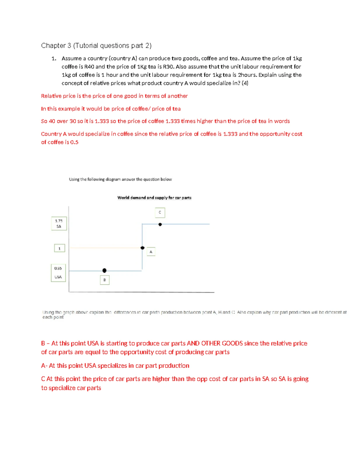 Tutorial Memo: Chapter 3 - Specialization and Comparative Advantage ...
