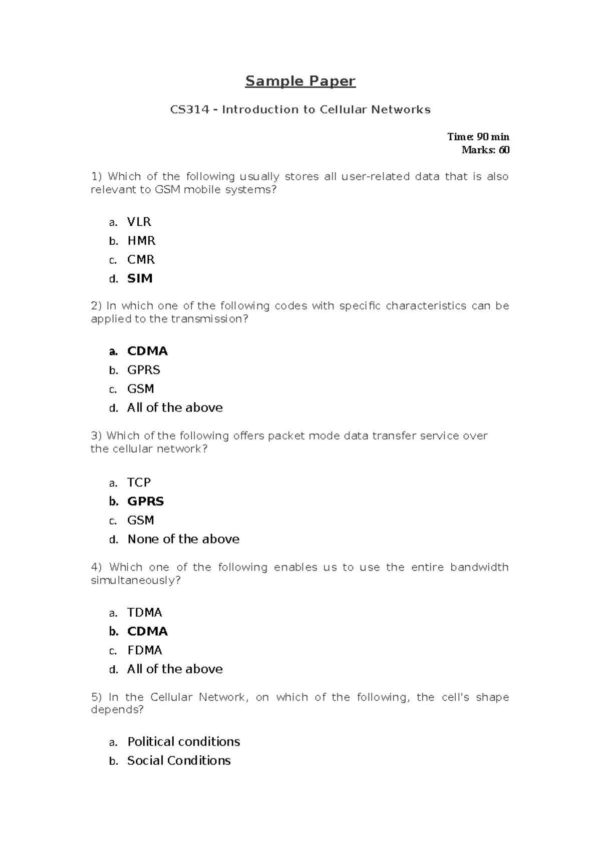 CS314 Quiz No.3 - Mobile Communication Concepts and Questions - Studocu