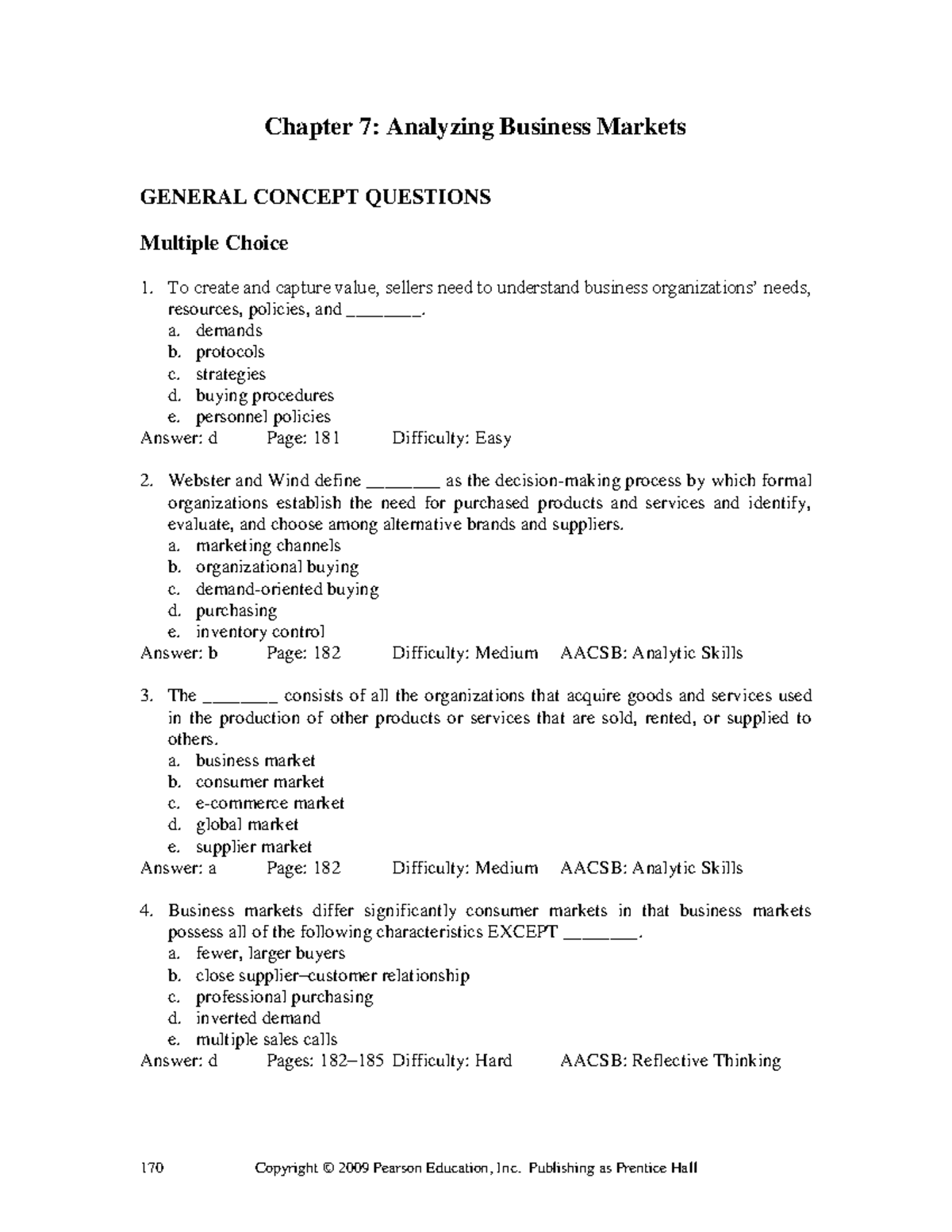 Chapter 7 Summary: Analyzing Business Markets - Kotler 13 TIF 07 - Studocu