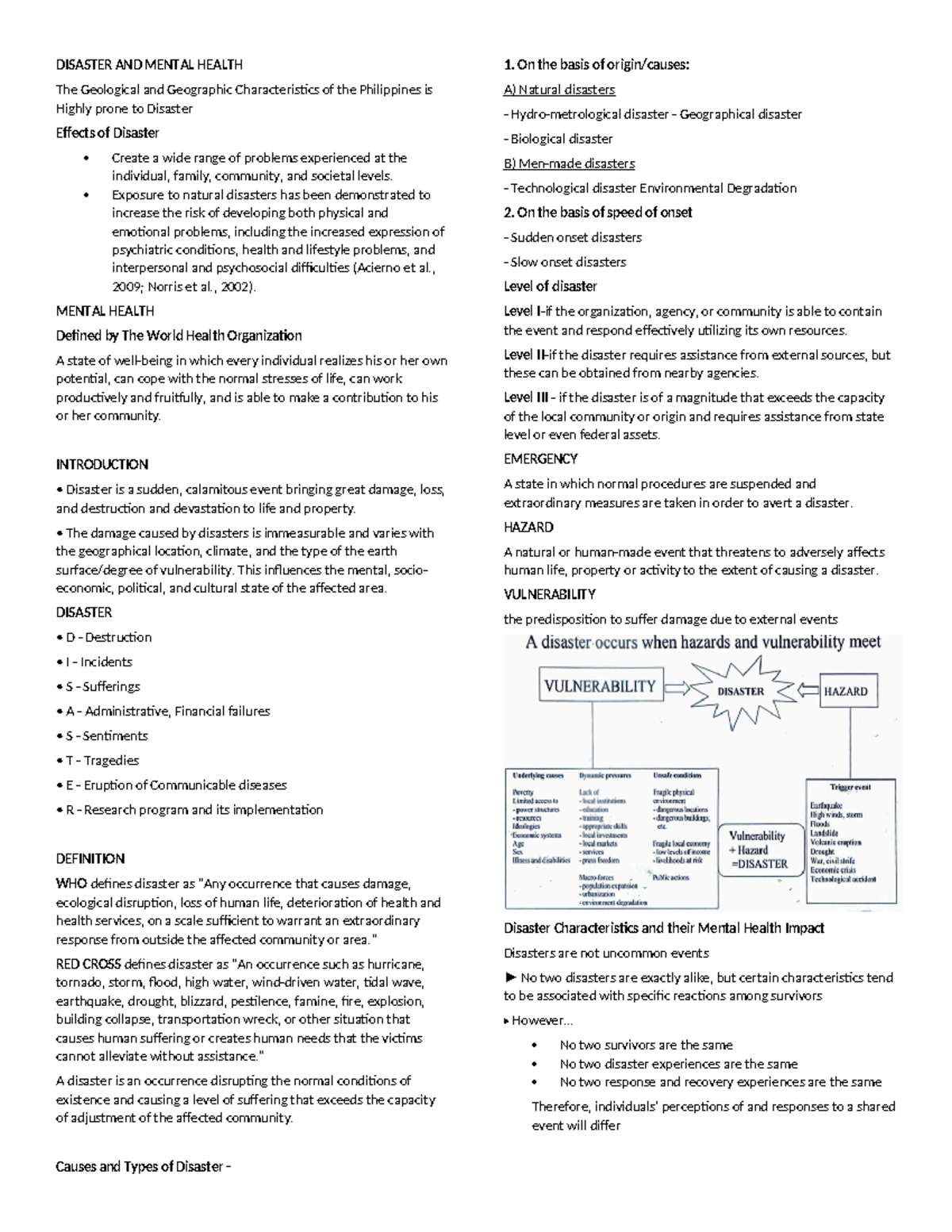 DMH 101 - Reviewer on Disaster and Mental Health Principles and Impacts ...