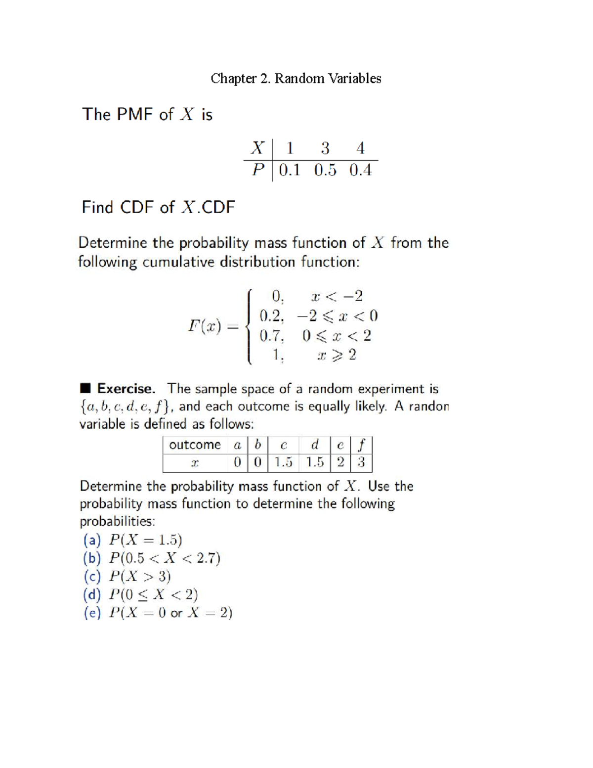 ôn thi - ôn thi - môn học qlcn - Chapter 2. Random Variables Chapter 3 ...