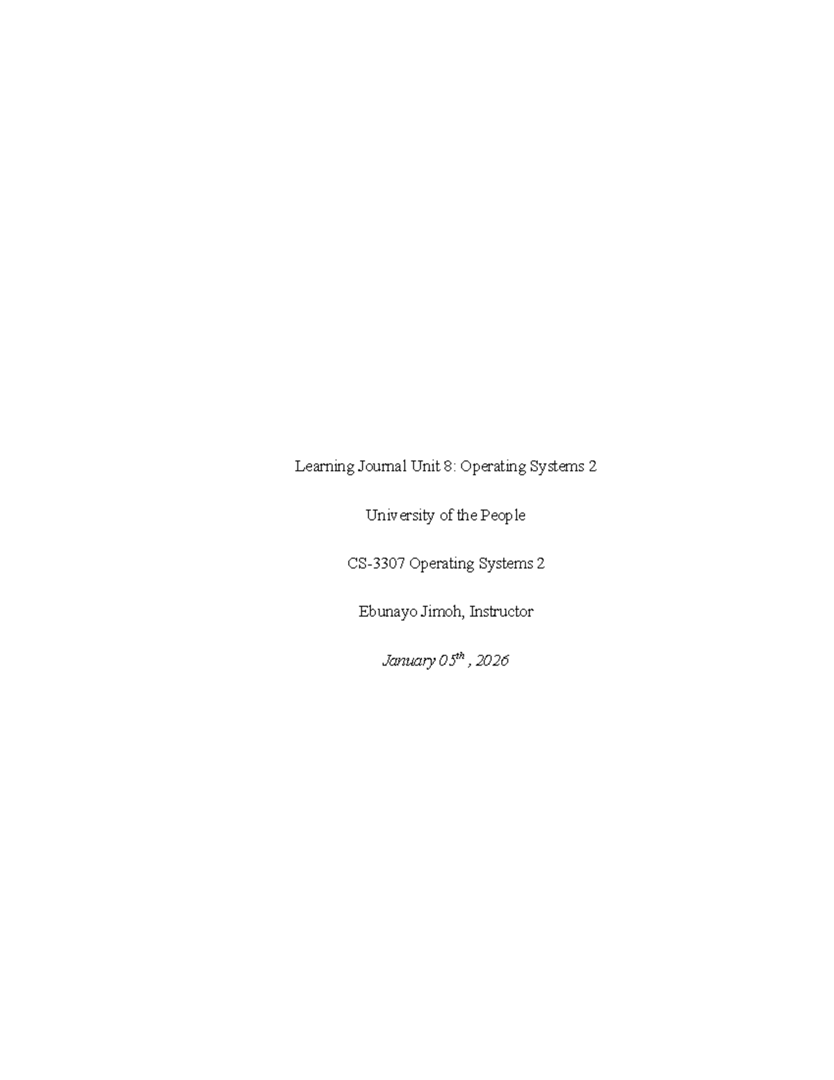 CS 3307 Learning Journal Unit 8: Innovative GUI Design for OS - Studocu
