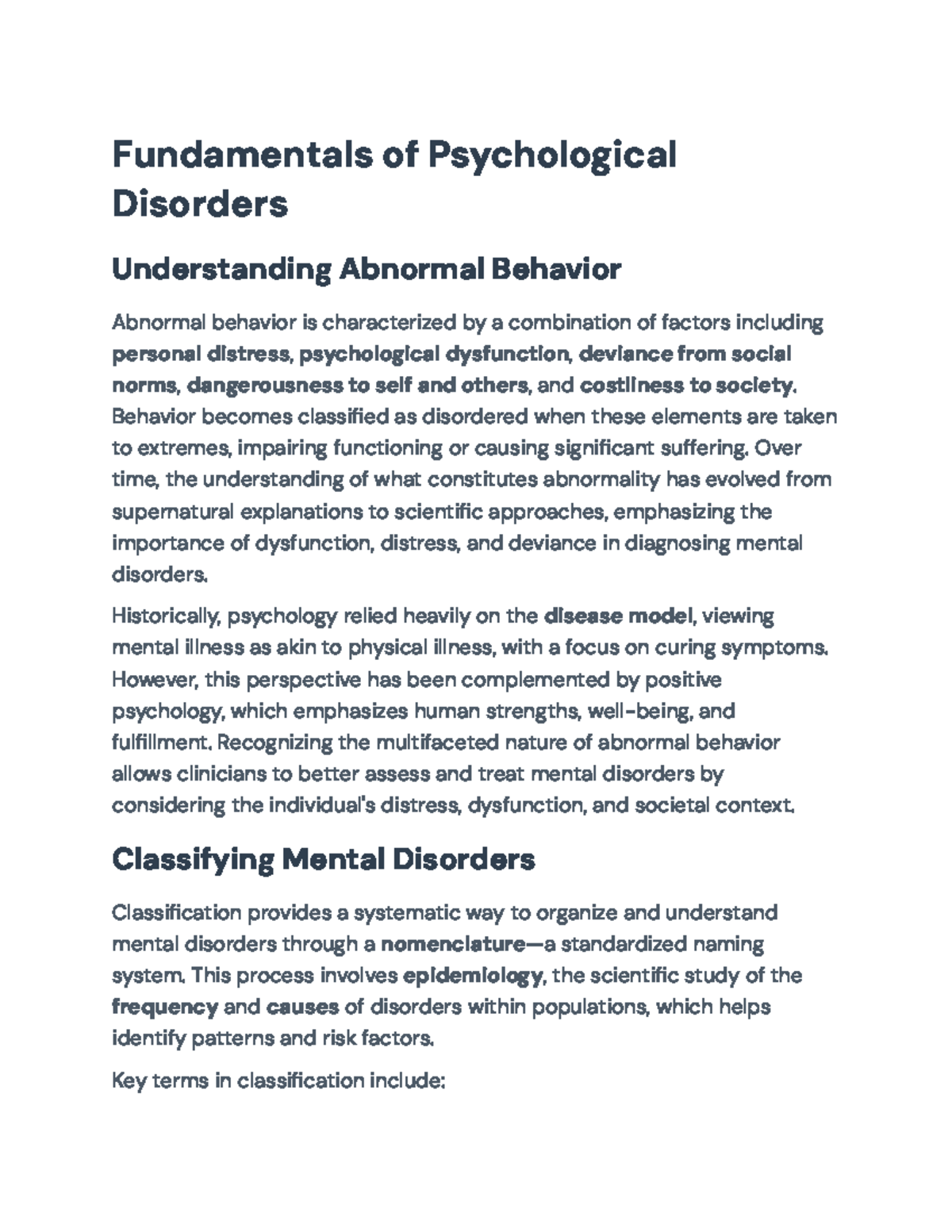 Fundamentals of Psychological Disorders: Insights into Abnormal ...