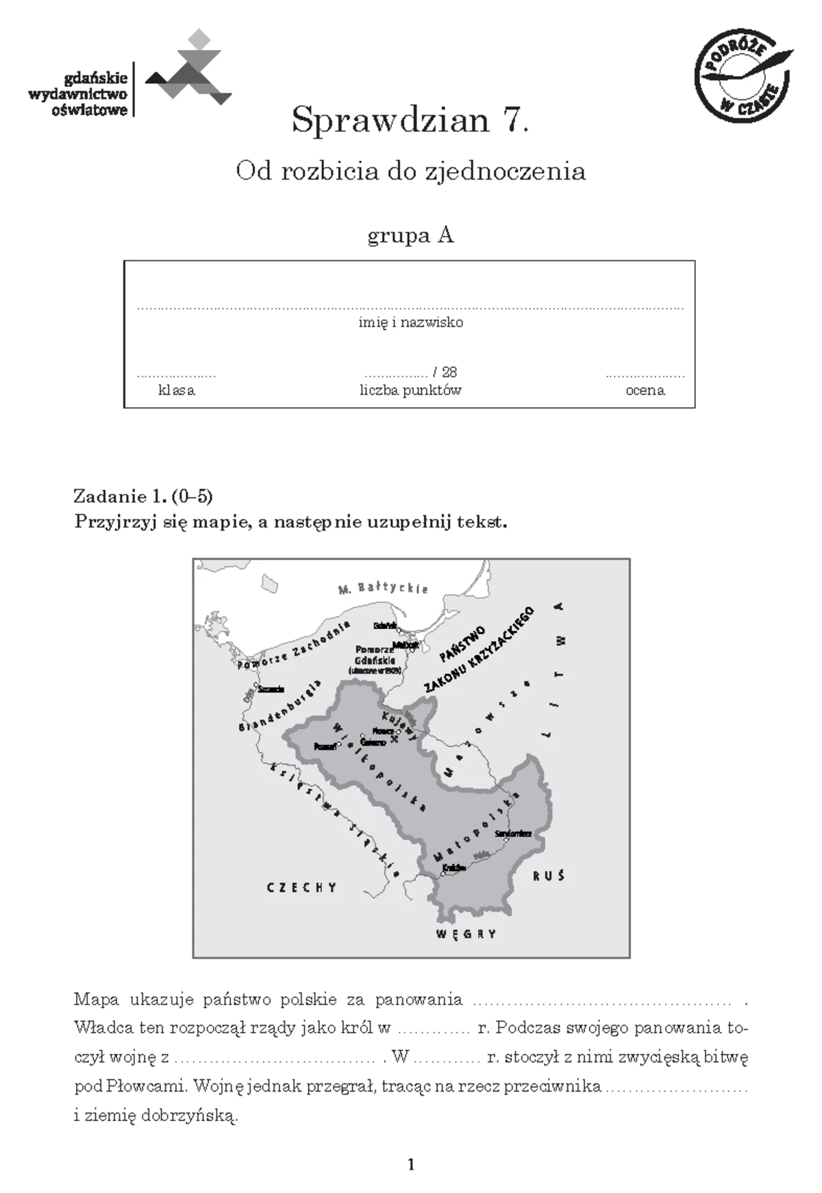 Historia Wczoraj I Dziś Klasa 4 Dział Ii Sprawdzian www.studocu.com