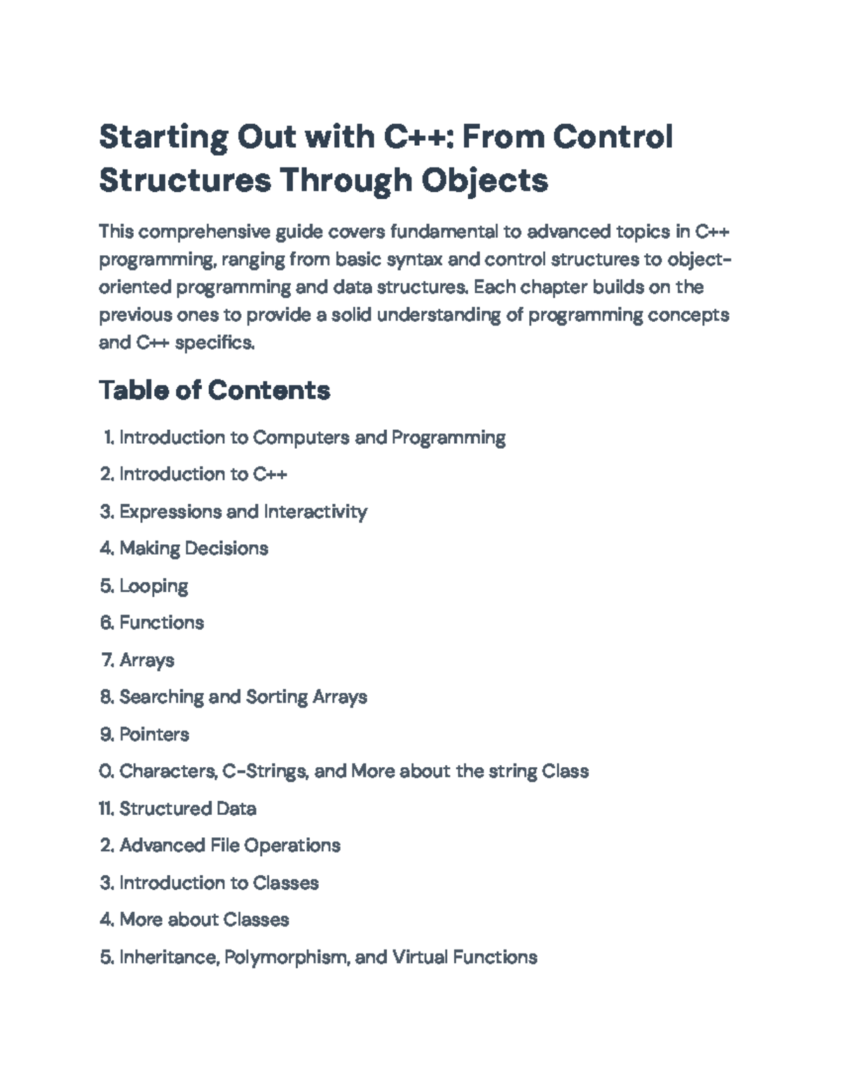 Comprehensive Guide to C++ Programming: From Basics to Advanced ...