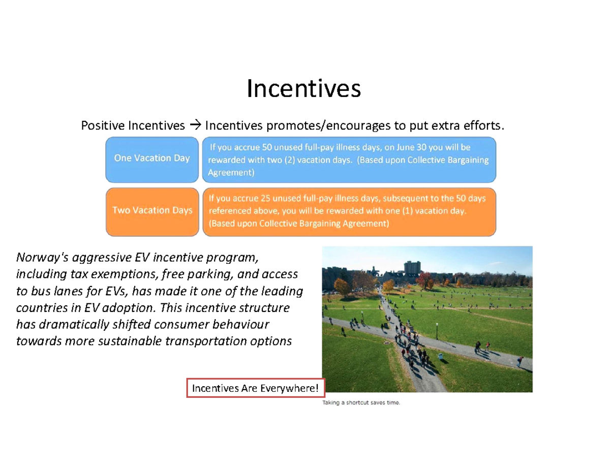 Economics 2nd - Exo - Incentives Positive Incentives Incentives ...