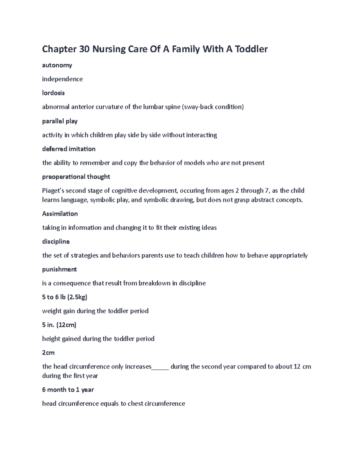 Chapter 30: Nursing Care for Families with Toddlers - Studocu