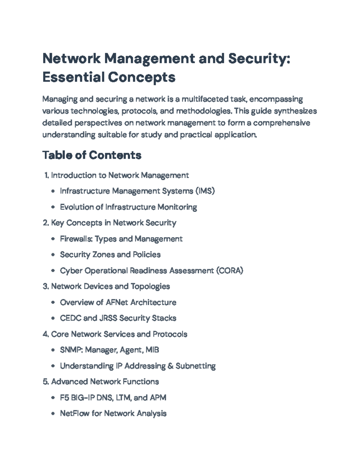 Network Management and Security (NMS 101): A Comprehensive Study Guide ...
