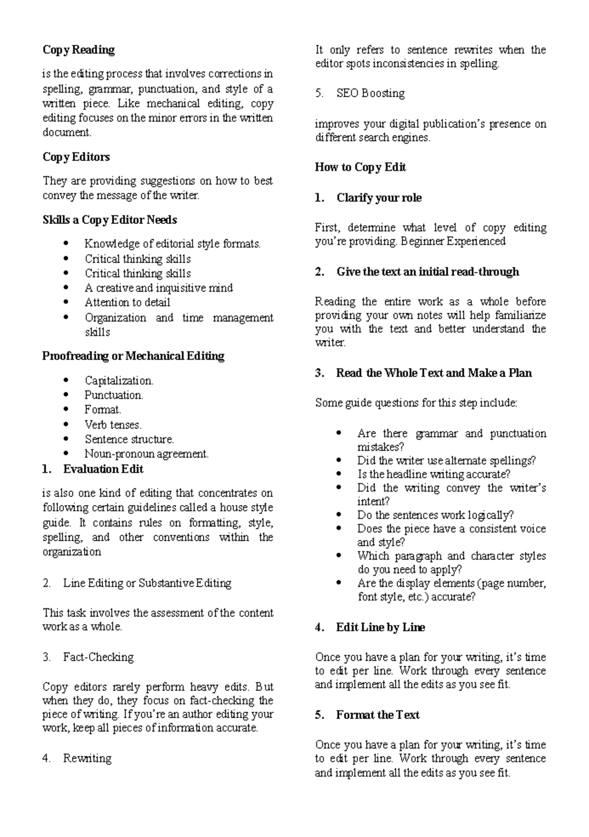 Campus Journalism Final Exam Study Notes: Copy Editing & Script Writing ...