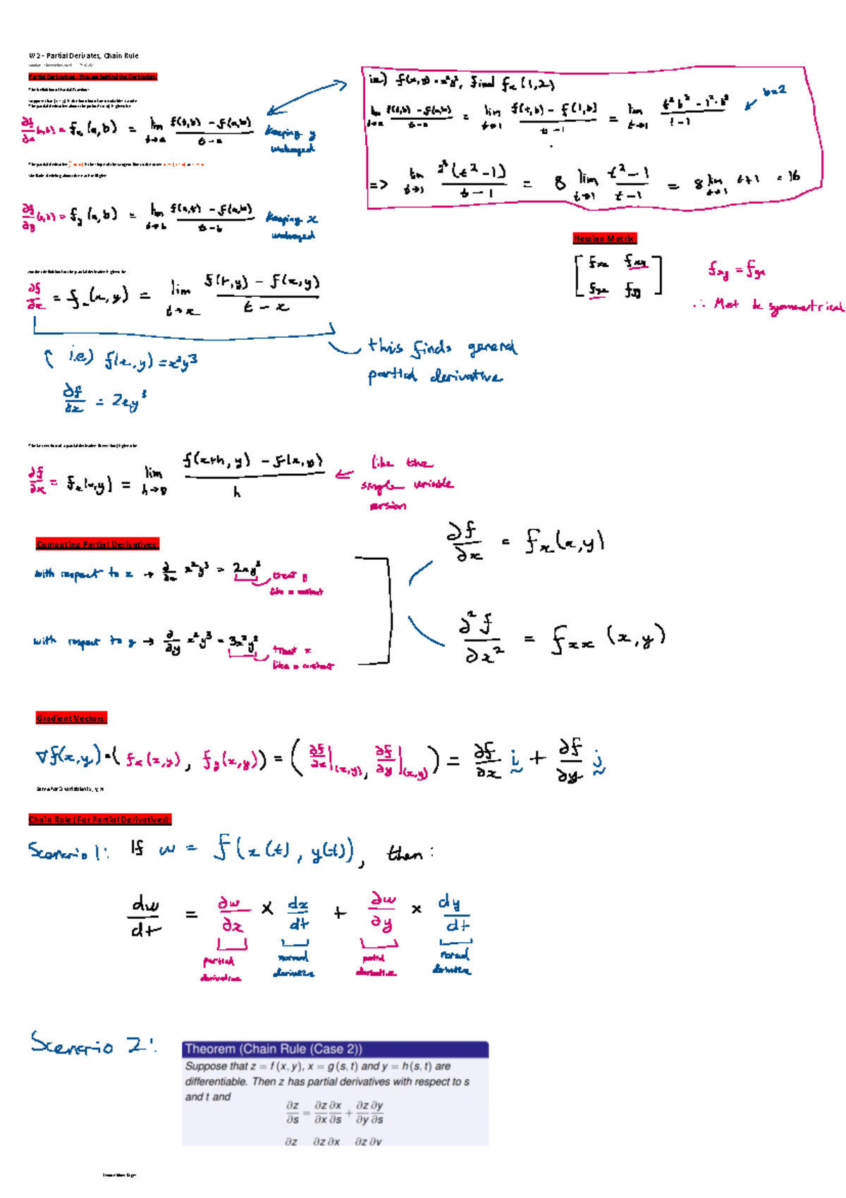 MH1811 W2 - Lecture Notes on Partial Derivatives & Chain Rule - Studocu