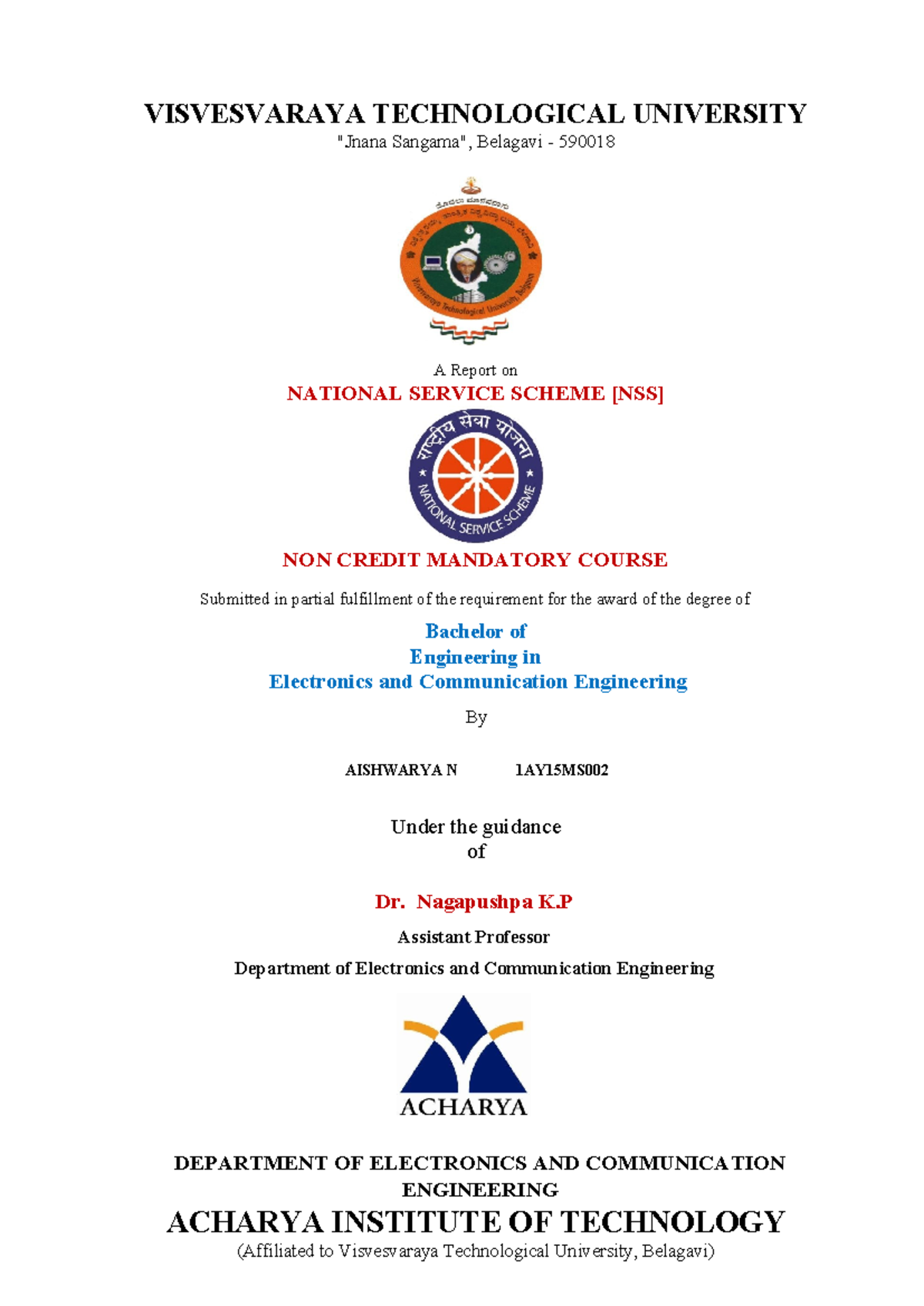 NCMC-NSS- Template - N mc - VISVESVARAYA TECHNOLOGICAL UNIVERSITY ...