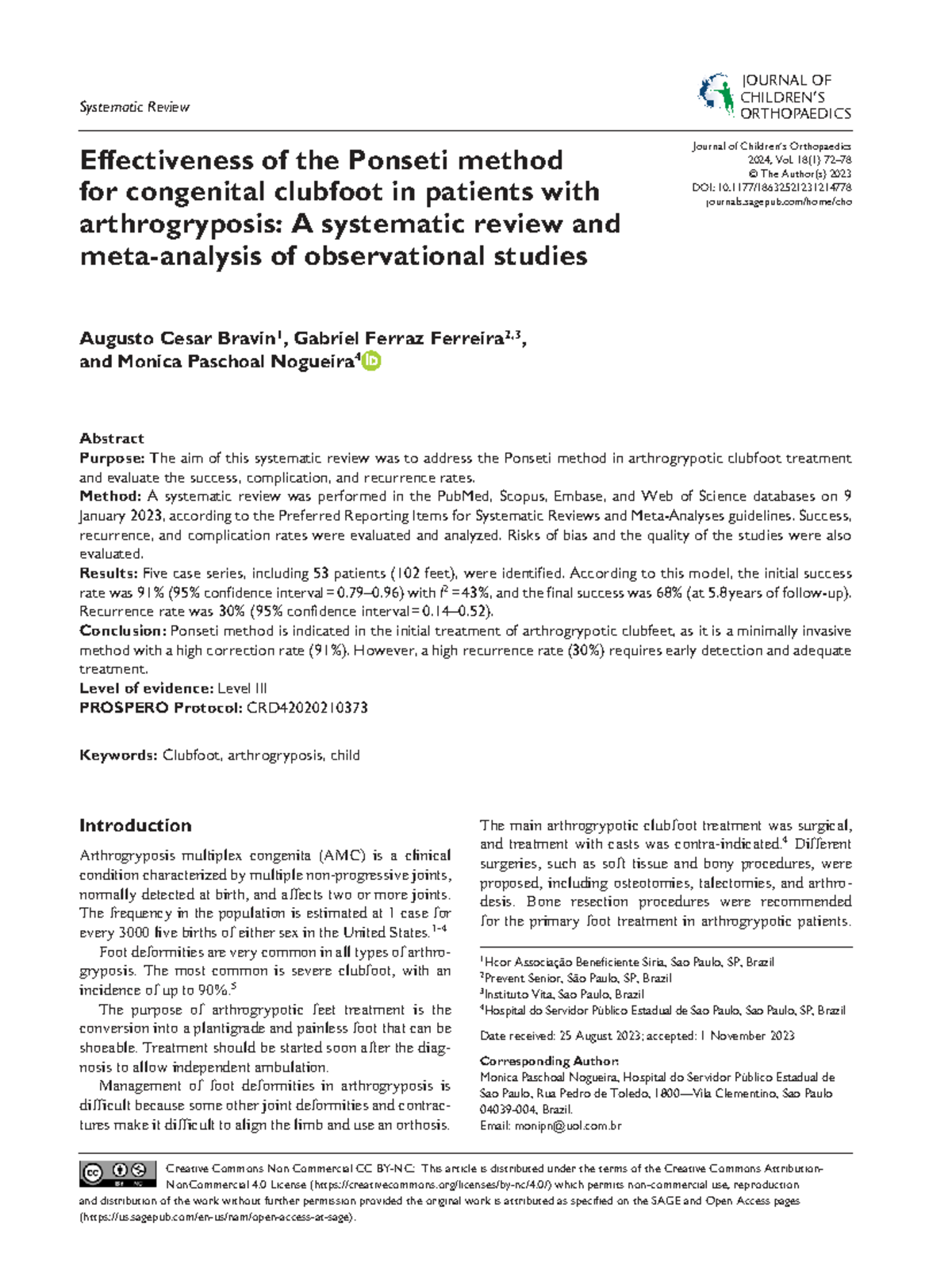 1214778: Systematic Review on Ponseti Method for Arthrogrypotic ...
