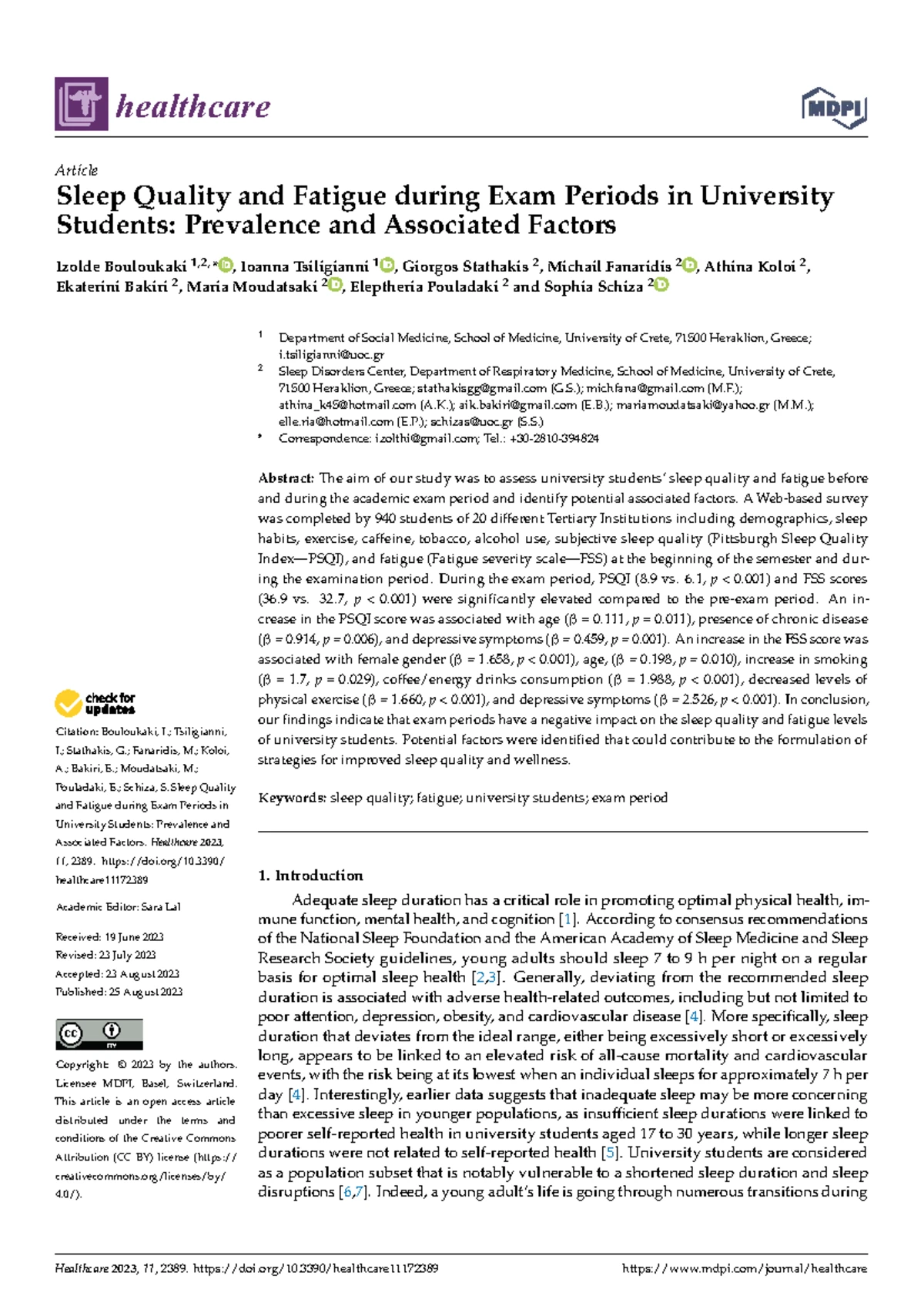 S41105 Final Exam: Sleep Quality and Academic Performance in UAM ...