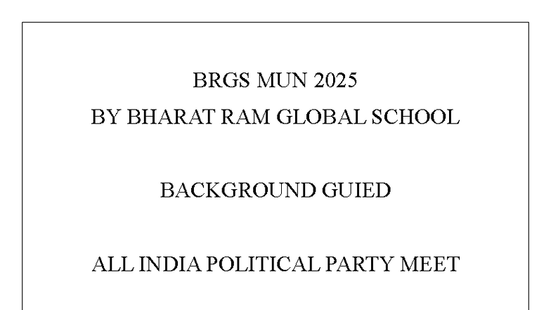AIPP MUN 2025 Background Guide: SAARC Agenda Insights - Studocu