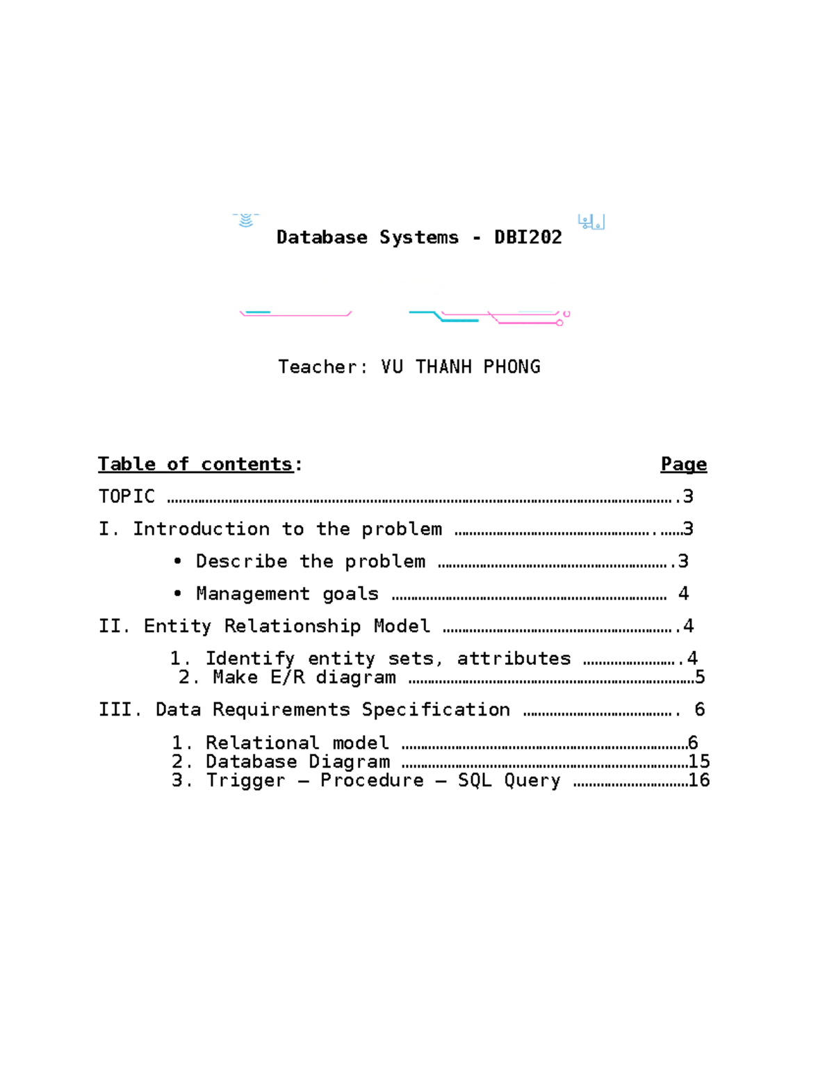 DBI202 SE1743 Group 1 Database Systems Project Report - Studocu
