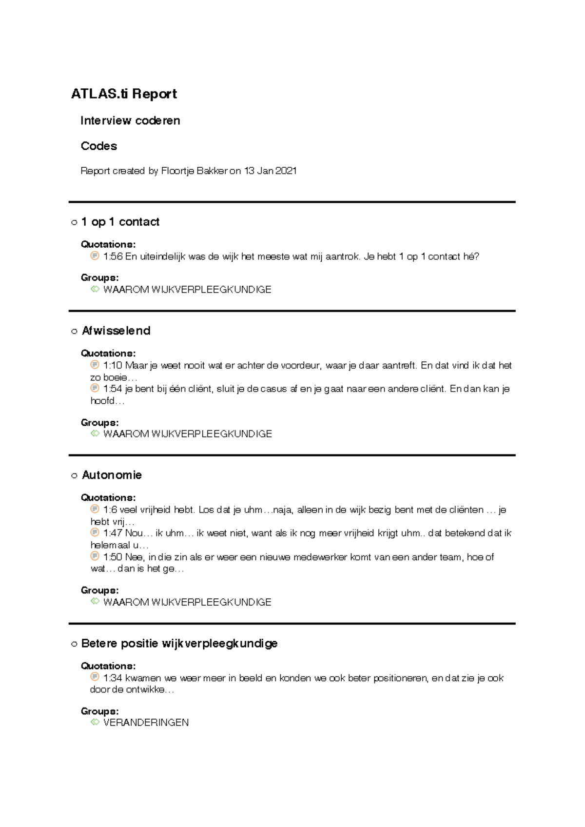 Interview Coderen: Ontwikkelingen & Thema's in Wijkverpleging - Studeersnel