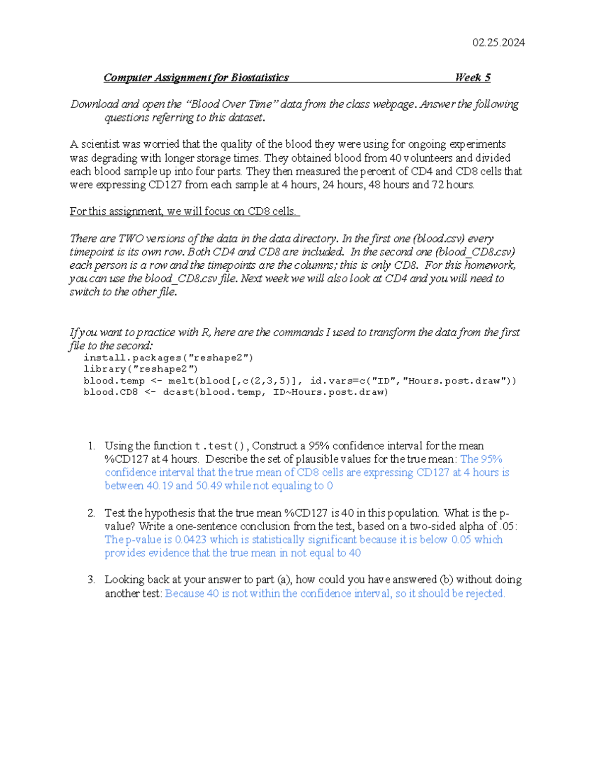 Homework 5 - assignment step by step - Computer Assignment for ...