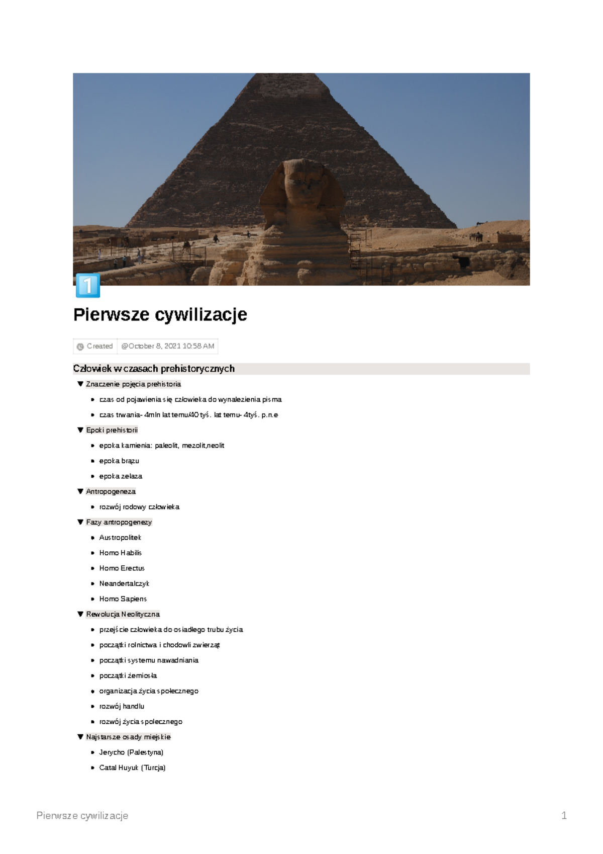 Pierwsze Cywilizacje Sprawdzian 2 Liceum www.studocu.com