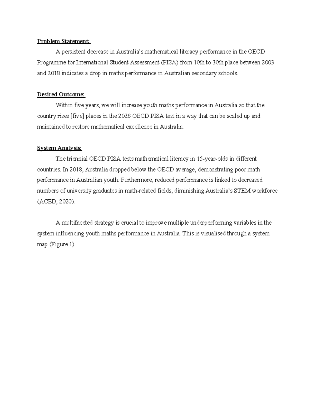 Complex Problem Case Study: Enhancing Youth Maths Performance in ...
