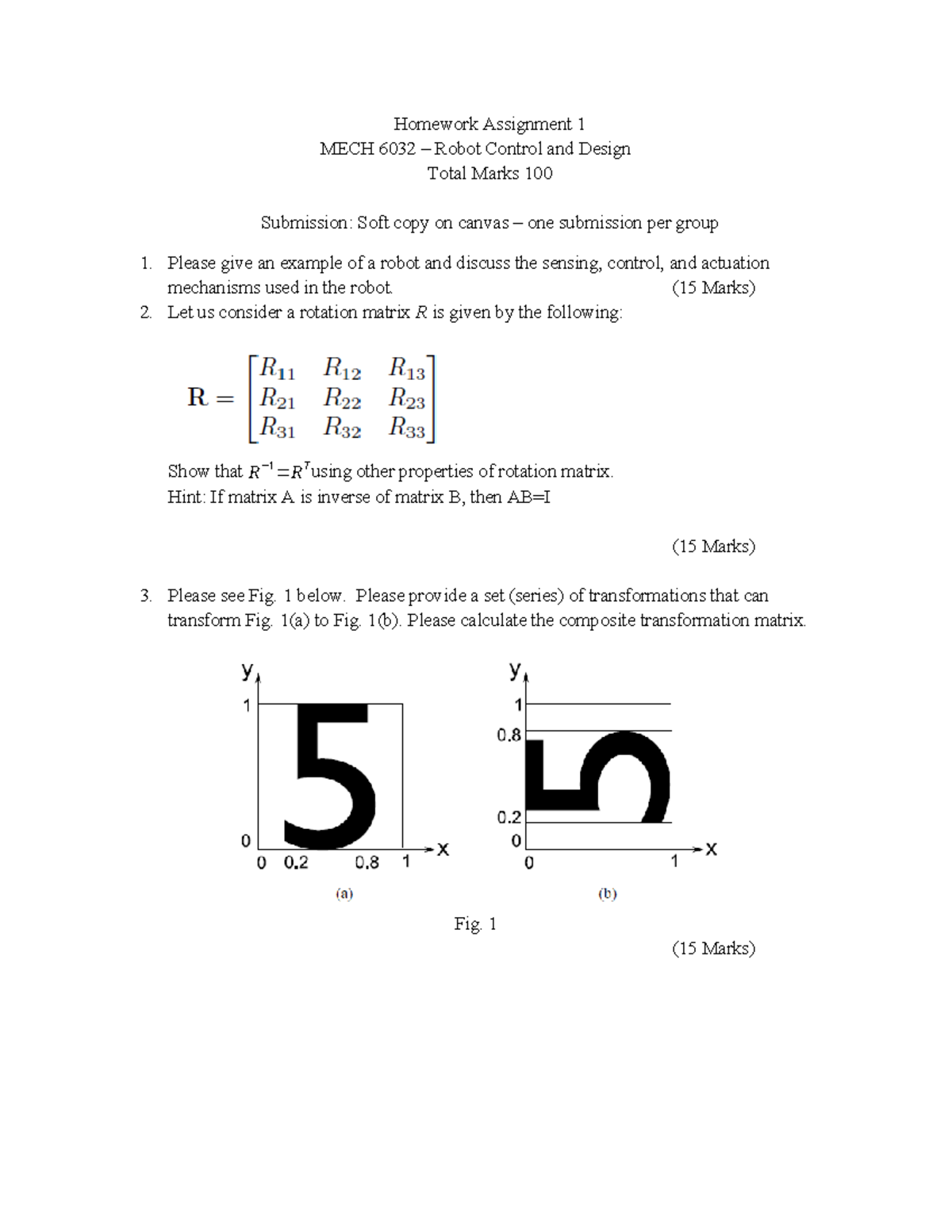 Homework 1 - forward kinematics - Homework Assignment 1 MECH 6032 ...