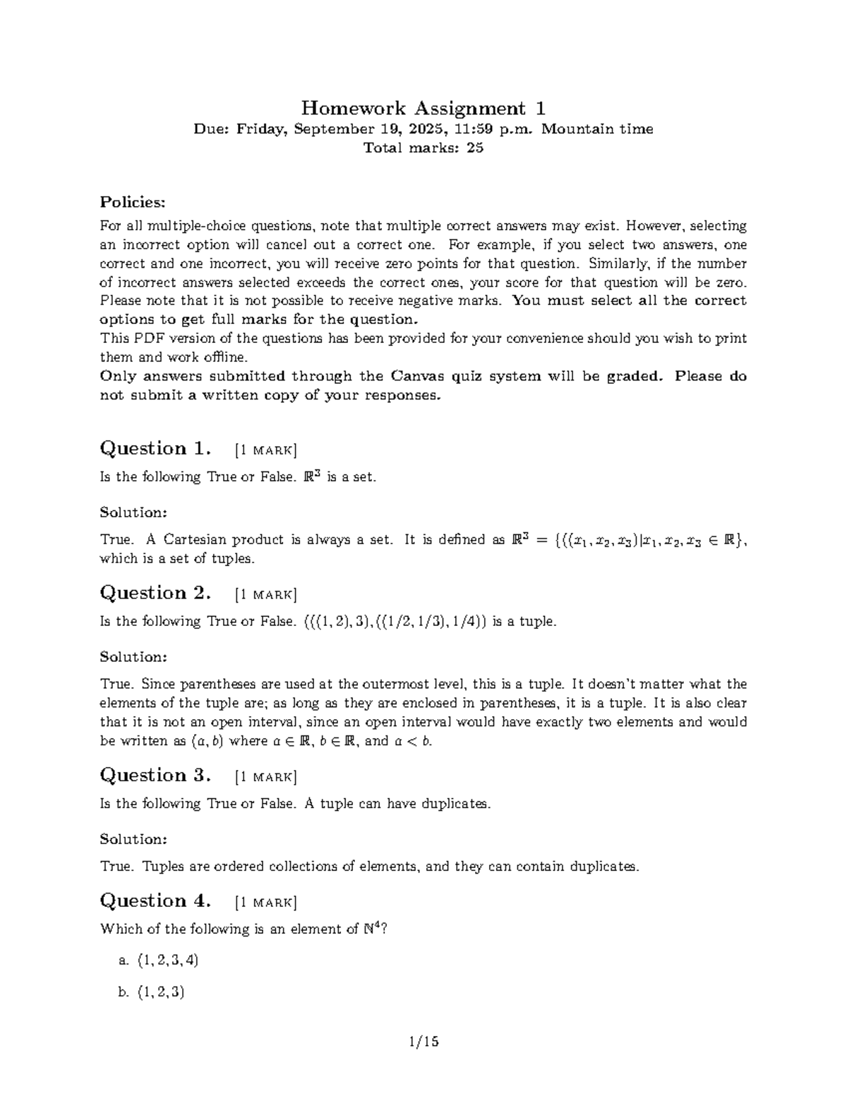 CMPUT 267 Fall 2025: Assignment 1 Solutions - Studocu