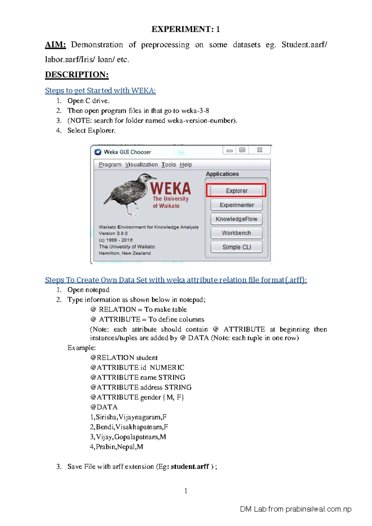 Data Mining Lab Report: WEKA Experiments and Data Processing Techniques ...